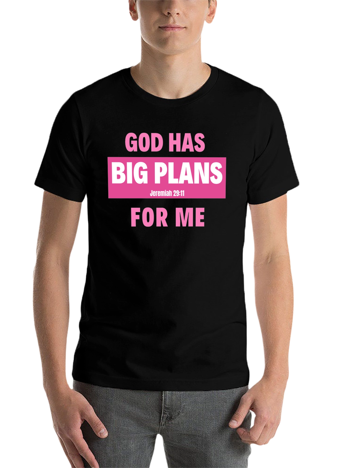 Black God Has Big Plans for Me Black T-Shirt view 7