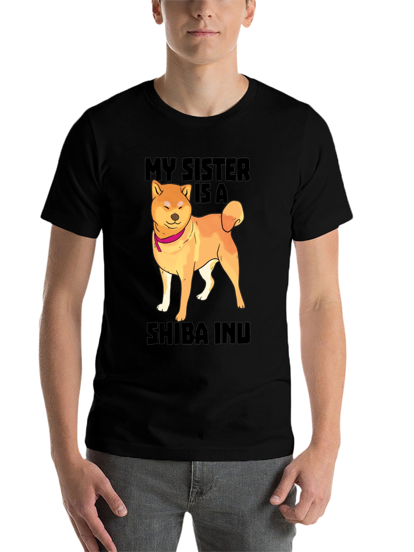 Black My Sister Is A Shiba Inu T-Shirt Funny Dog Lover Tee view 7