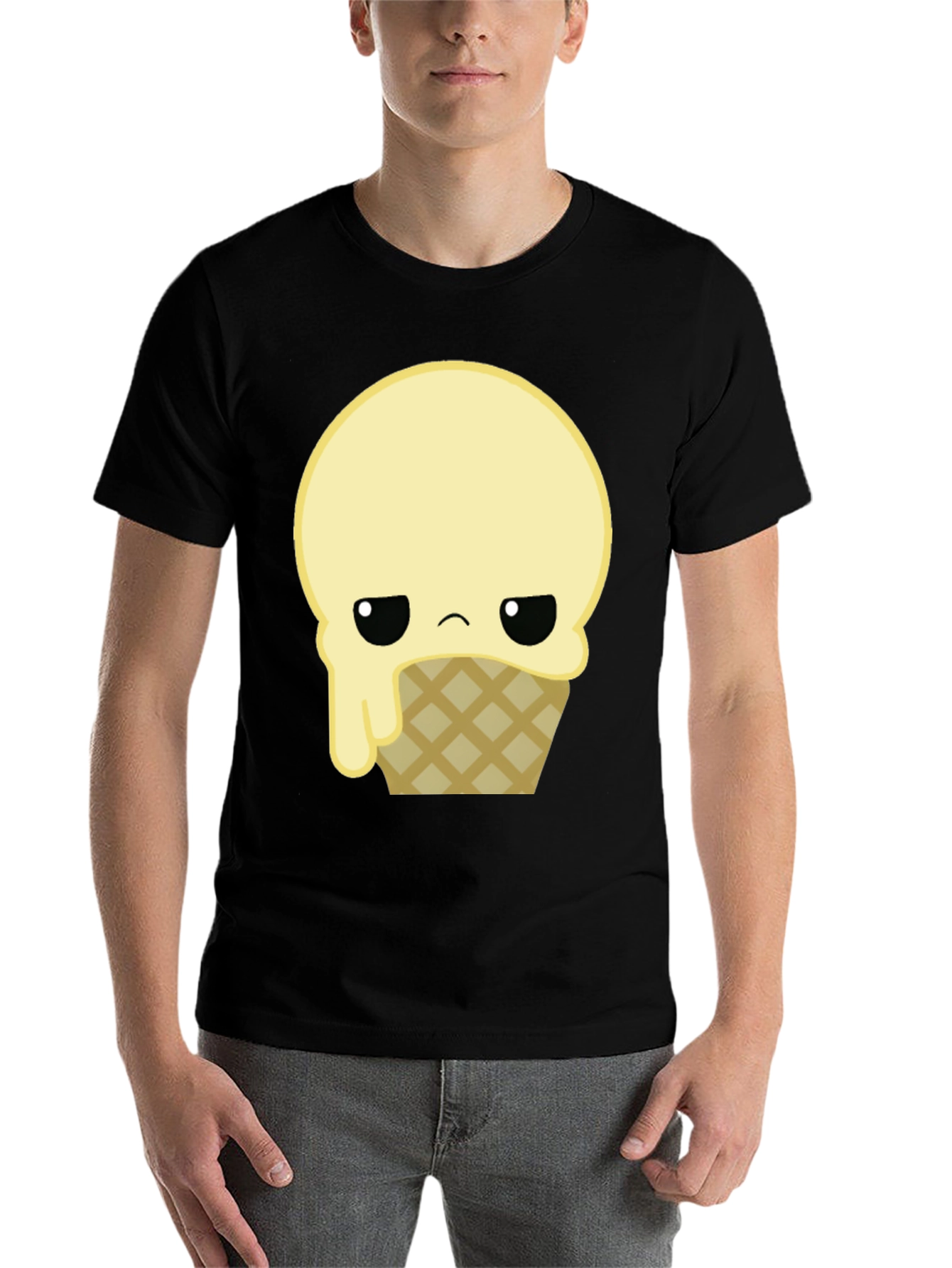 Black Sad Ice Cream Graphic T-Shirt view 7
