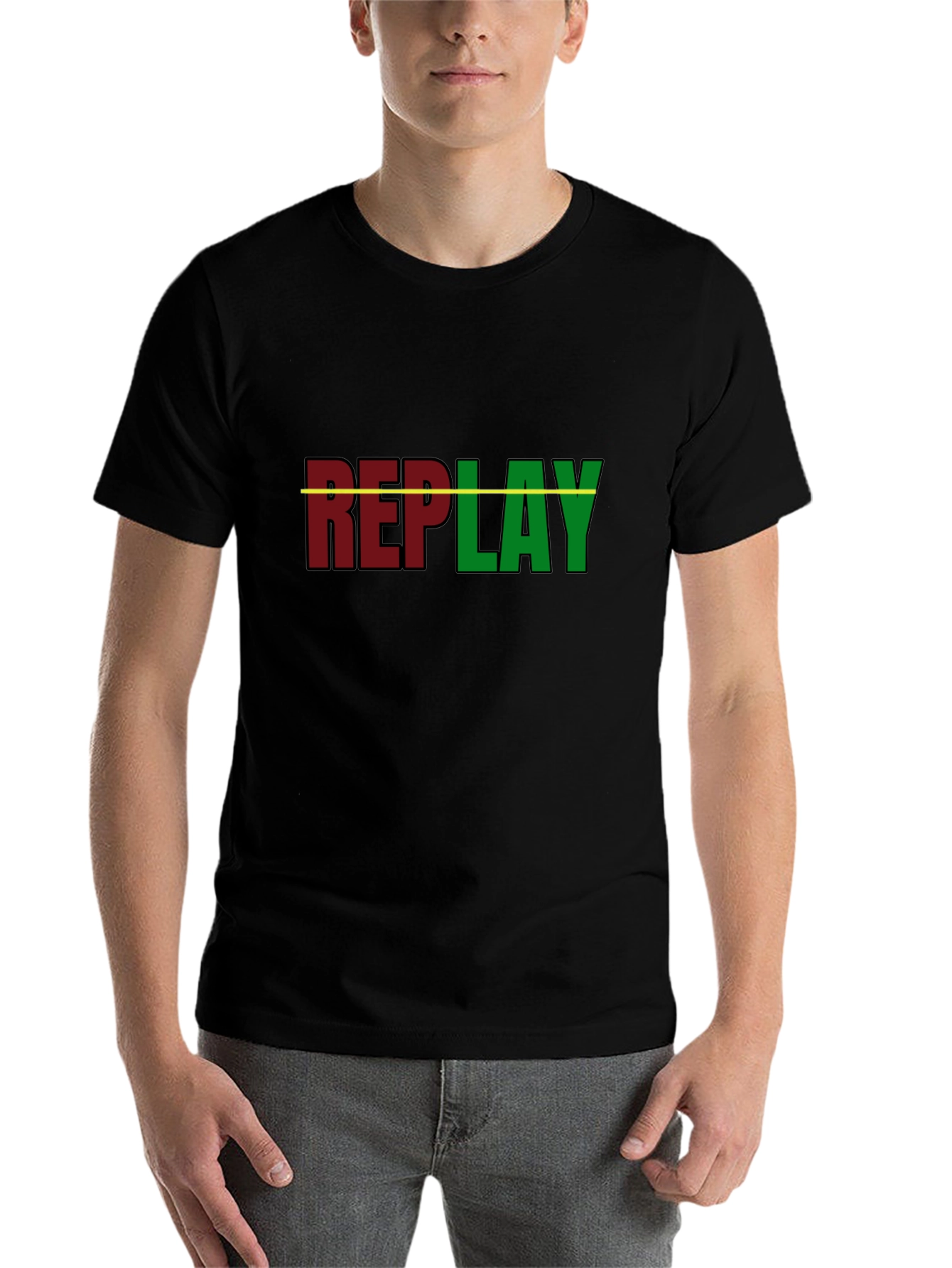 Black Replay Graphic T-Shirt - Black Cotton Tee view 7
