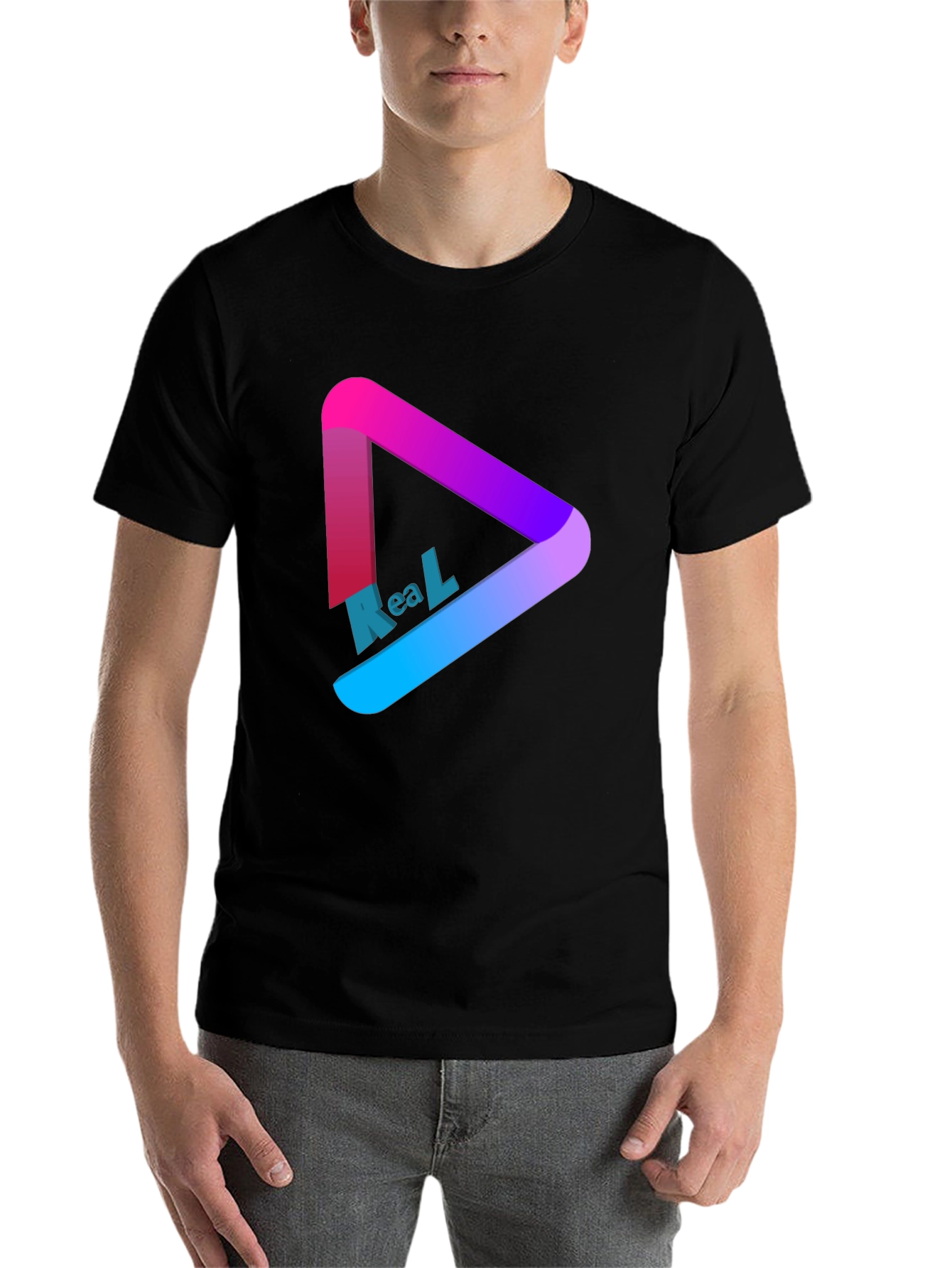 Black Gradient Triangle T-Shirt view 7
