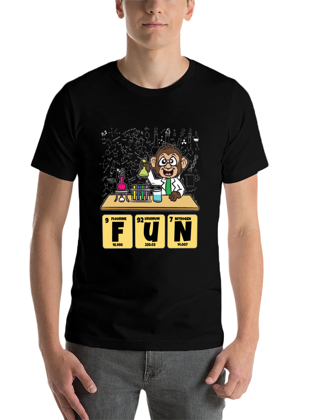 Black Science Monkey FUN T-Shirt view 7