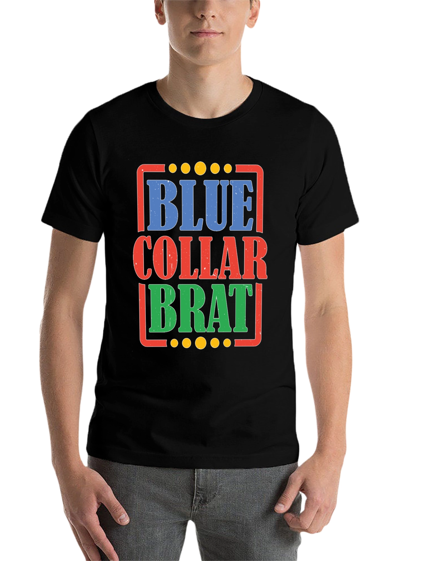 Black Blue Collar Brat Graphic T-Shirt view 7