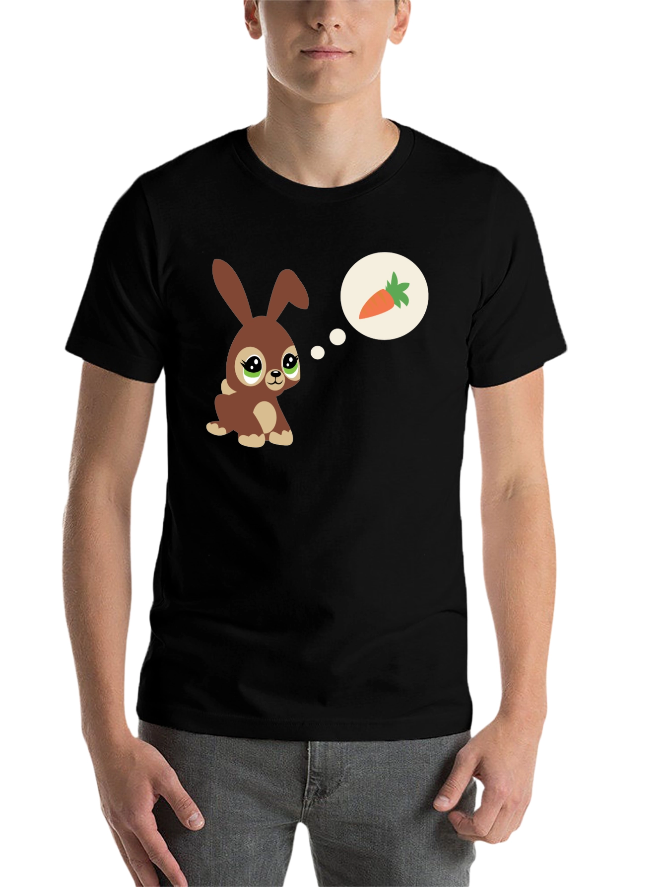 Black Cute Bunny Carrot Dream T-Shirt view 7