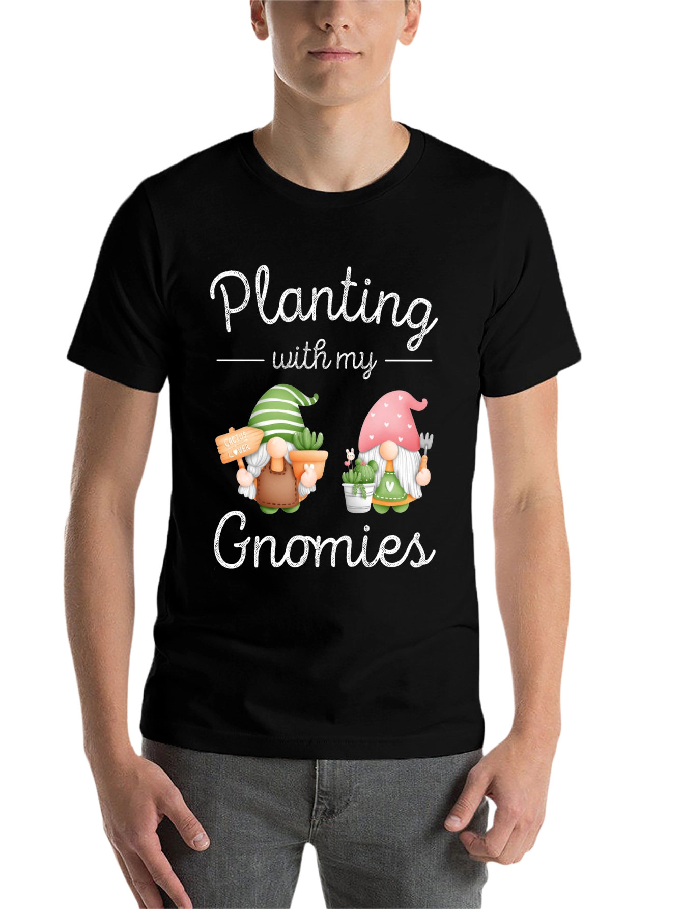 Black Planting with my Gnomies T-Shirt, Garden Lover Tee view 7