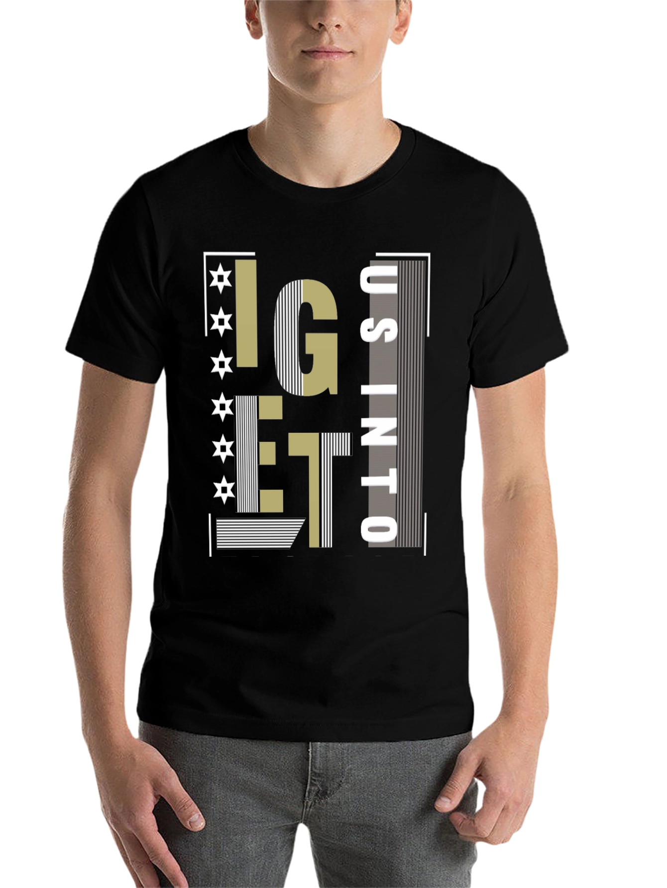 Black Stylish Graphic Tee - I Get Us Into... view 7