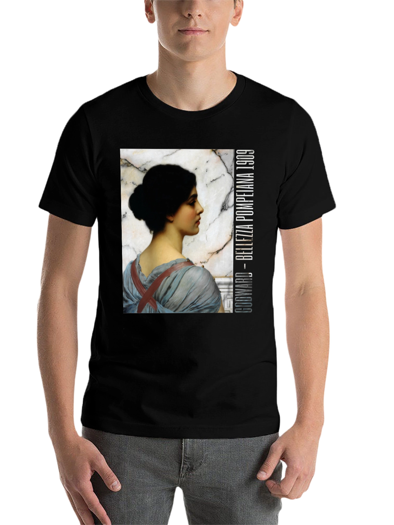 Black Godward Bellezza Pompeiana 1909 T-Shirt view 7