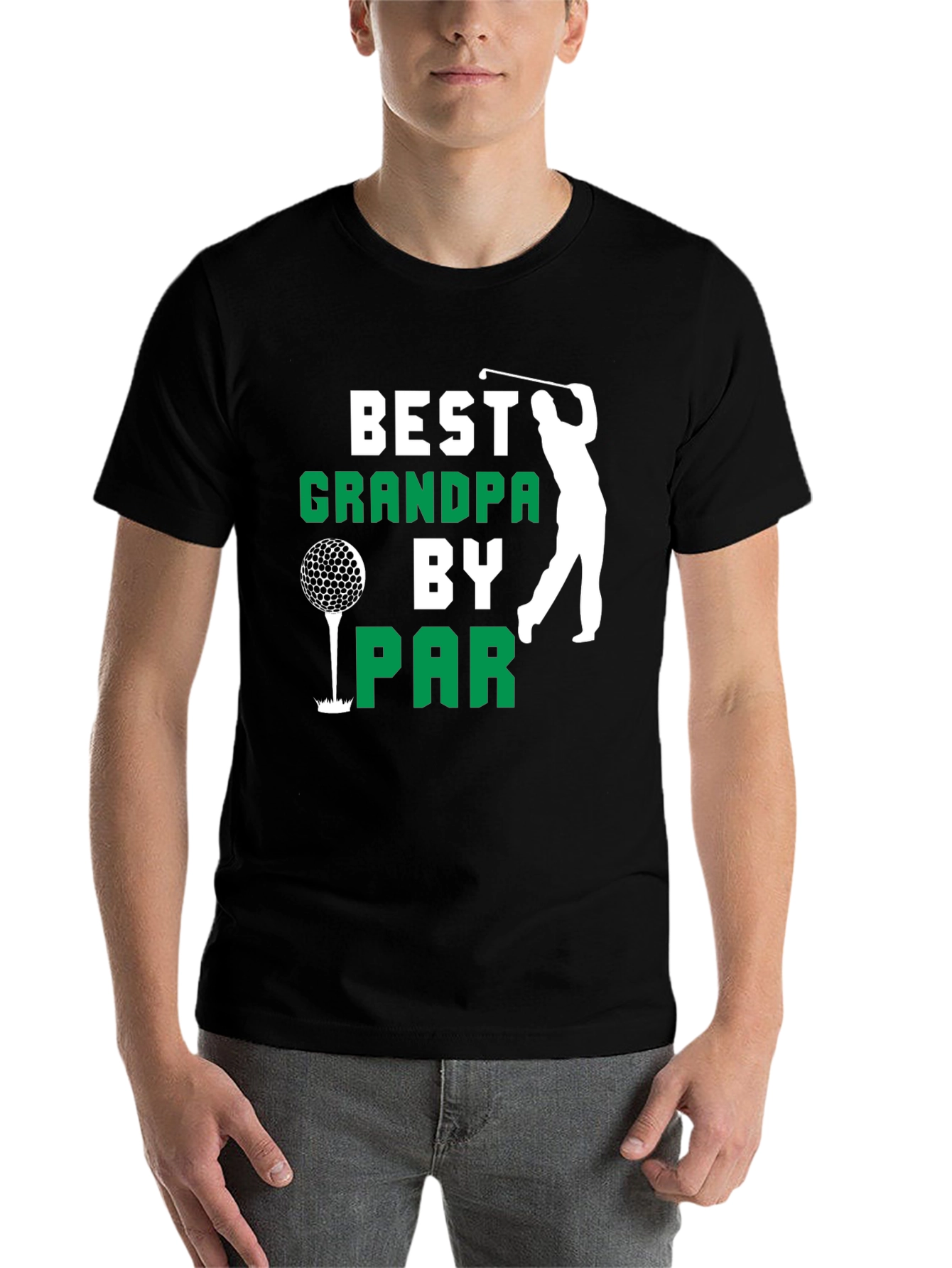 Black Best Grandpa By Par Golf T-Shirt view 7