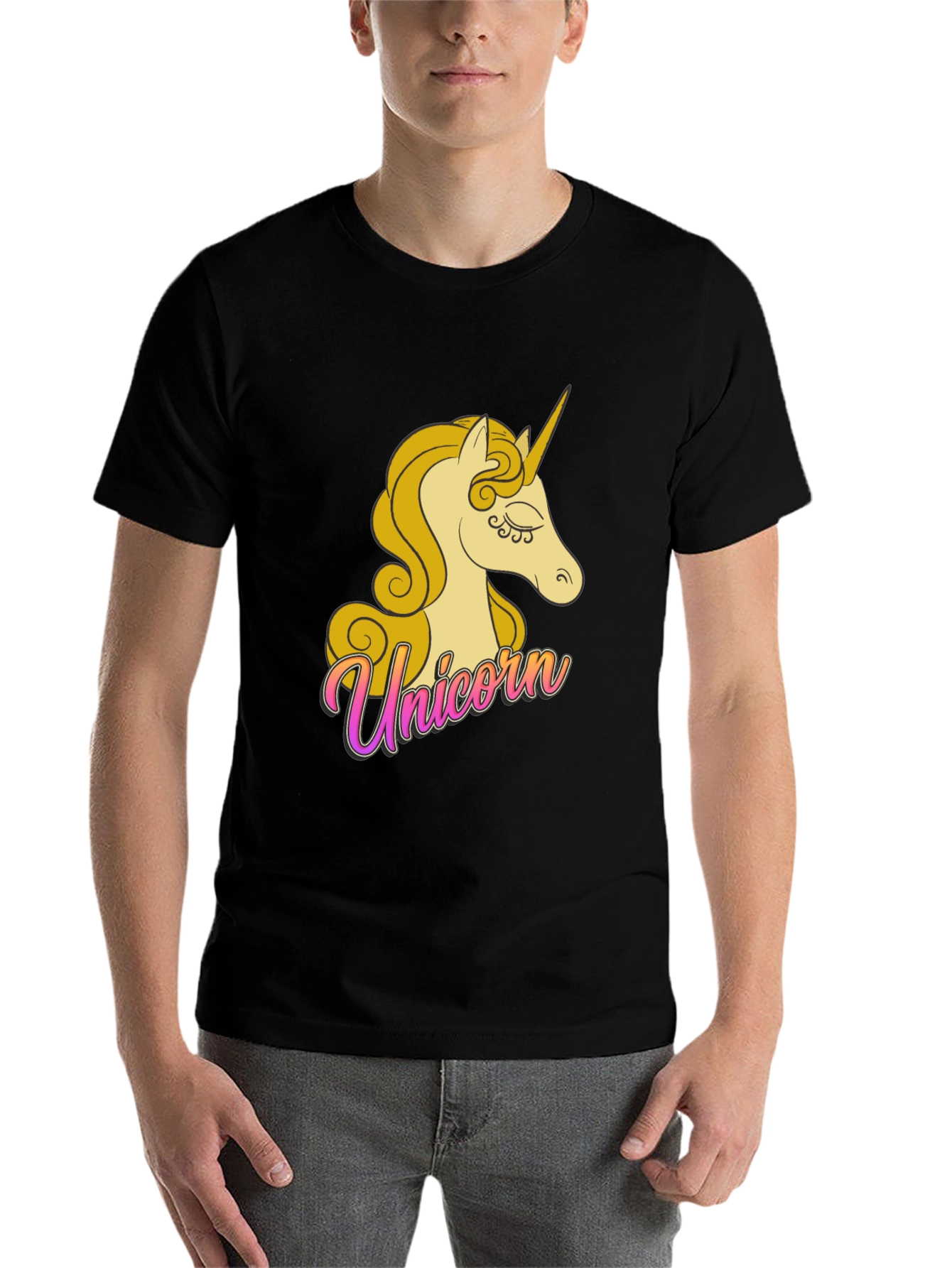 Black Unicorn Graphic Black T-Shirt - Magical Style view 7
