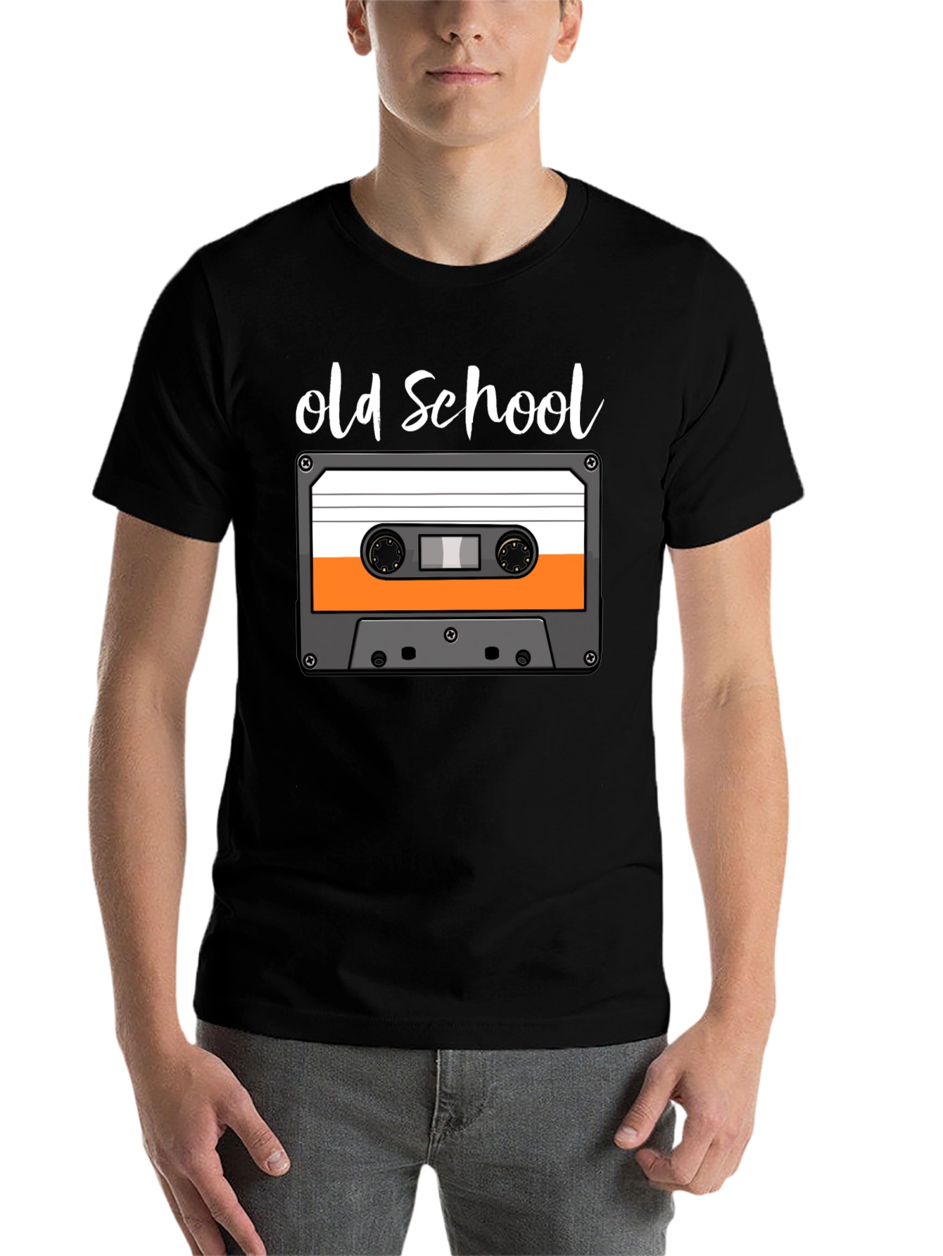 Black Old School Cassette Tape Graphic Tee view 7