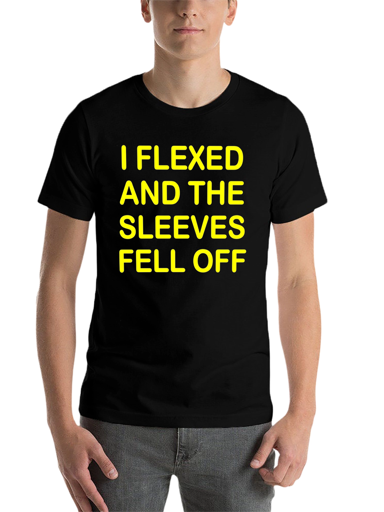 Black I Flexed and The Sleeves Fell Off Graphic T-Shirt view 7