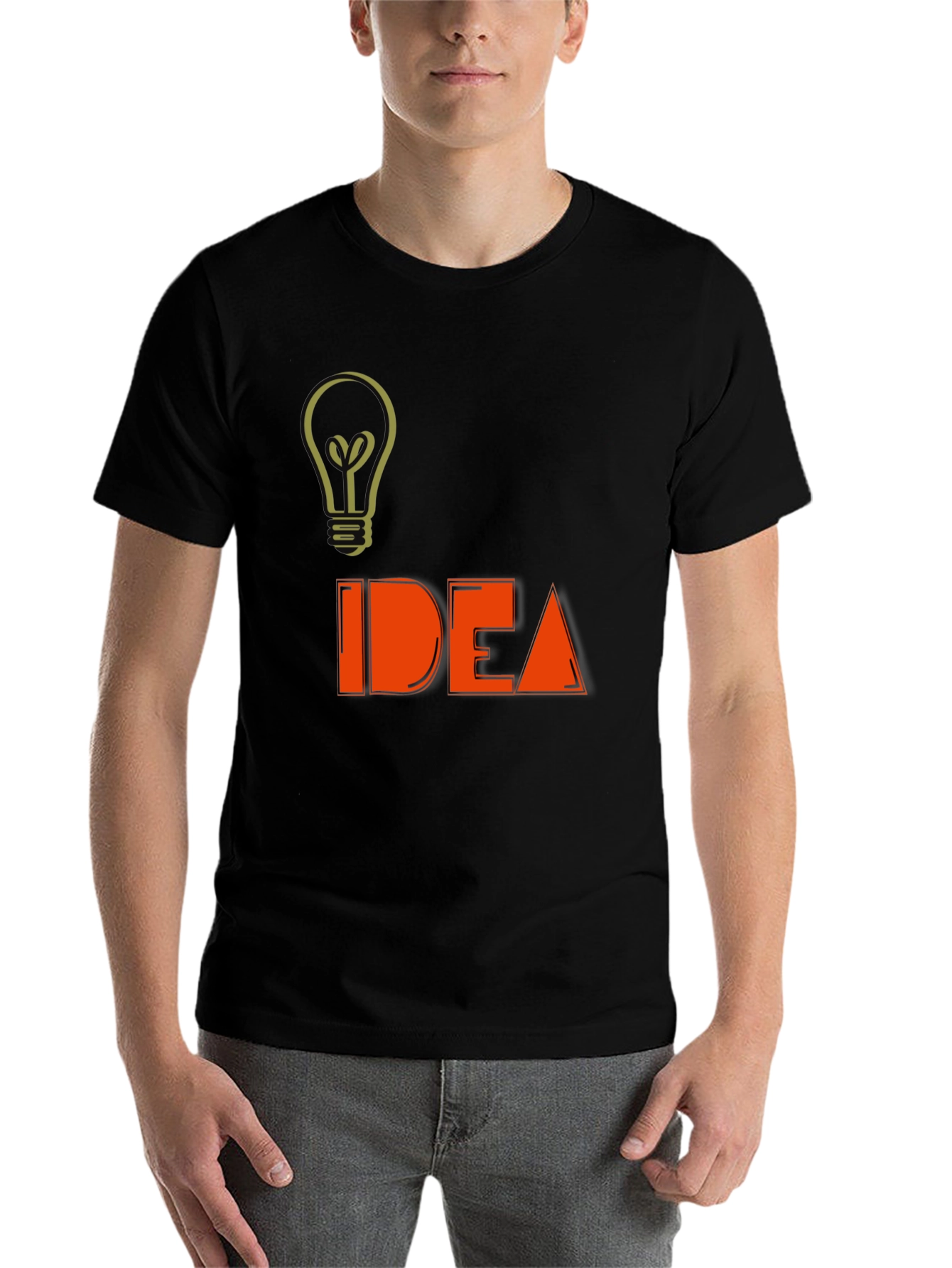 Black Idea Light Bulb Graphic Tee - Think Outside the Box view 7