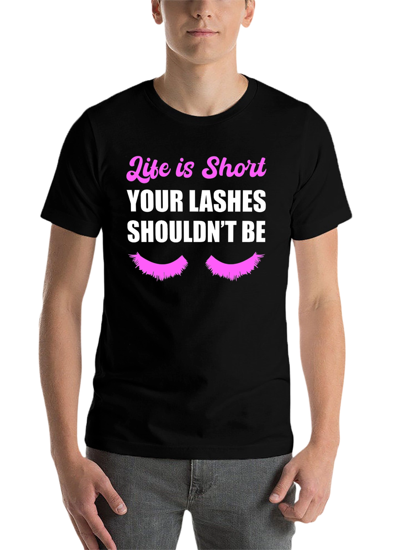 Black Life is Short Lashes T-Shirt view 7
