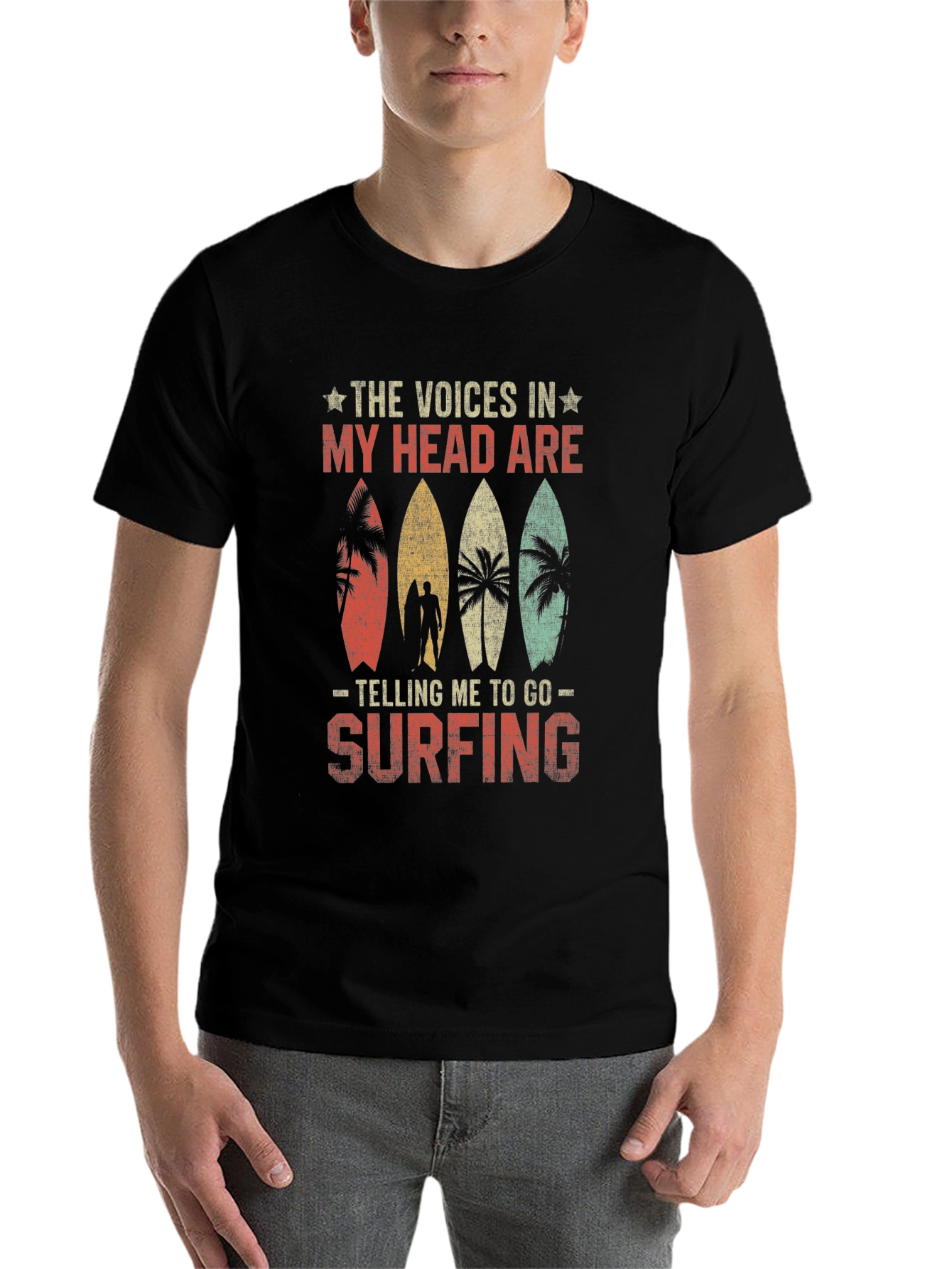 Black Surf's Up Tee - The Voices In My Head T-Shirt view 7