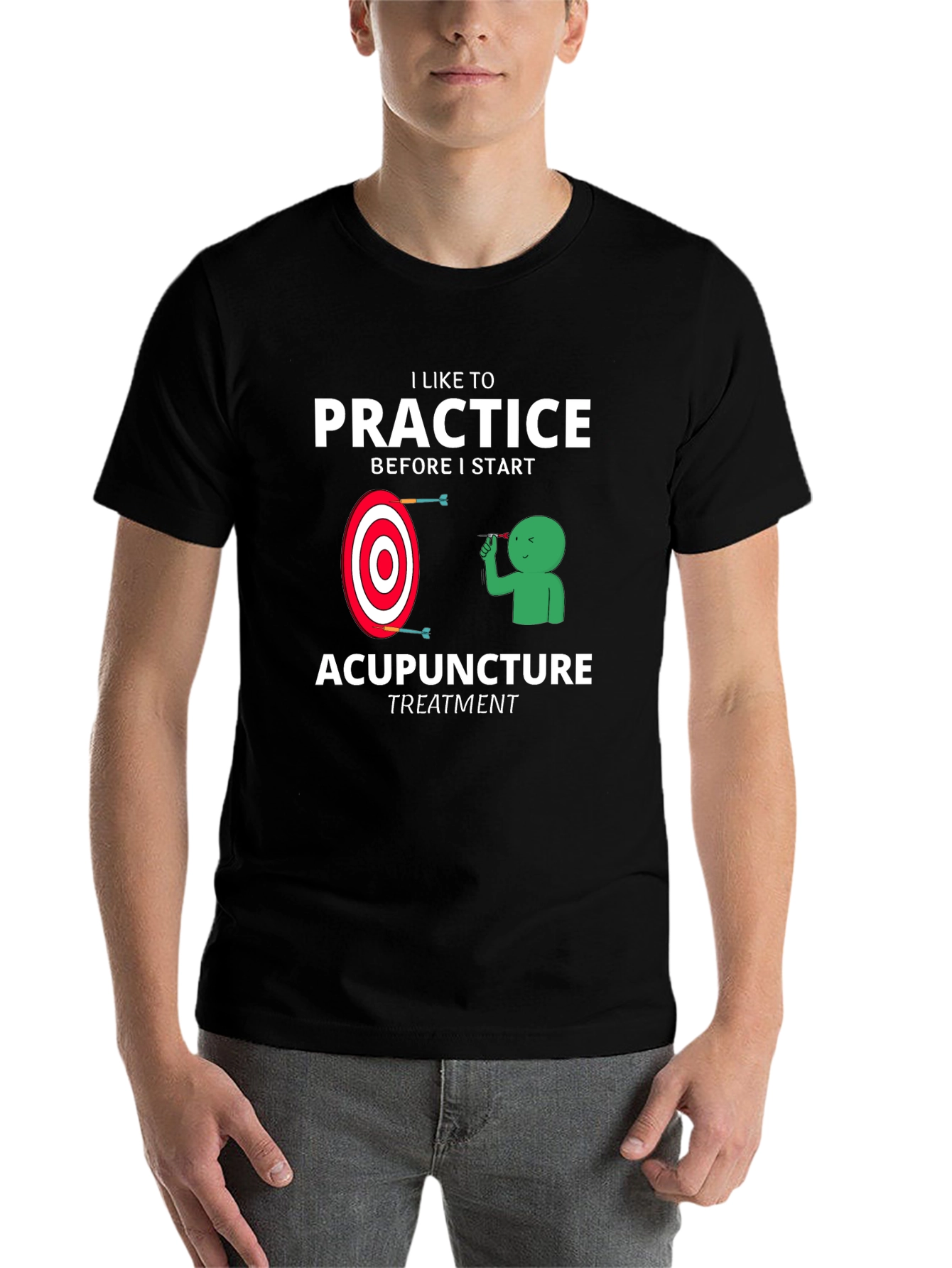 Black Acupuncture Practice Funny T-Shirt view 7
