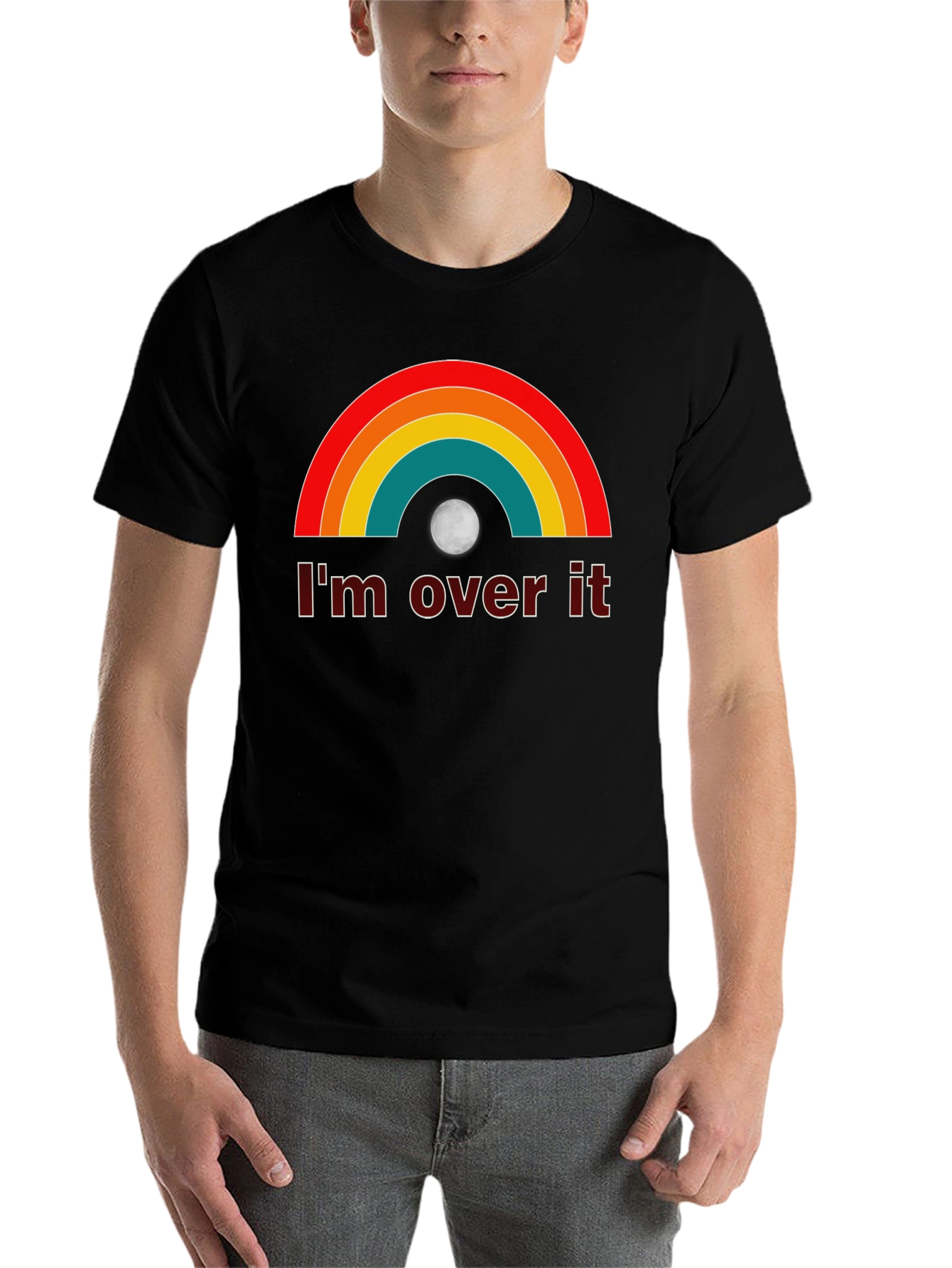 Black I'm Over It Rainbow Tee view 7