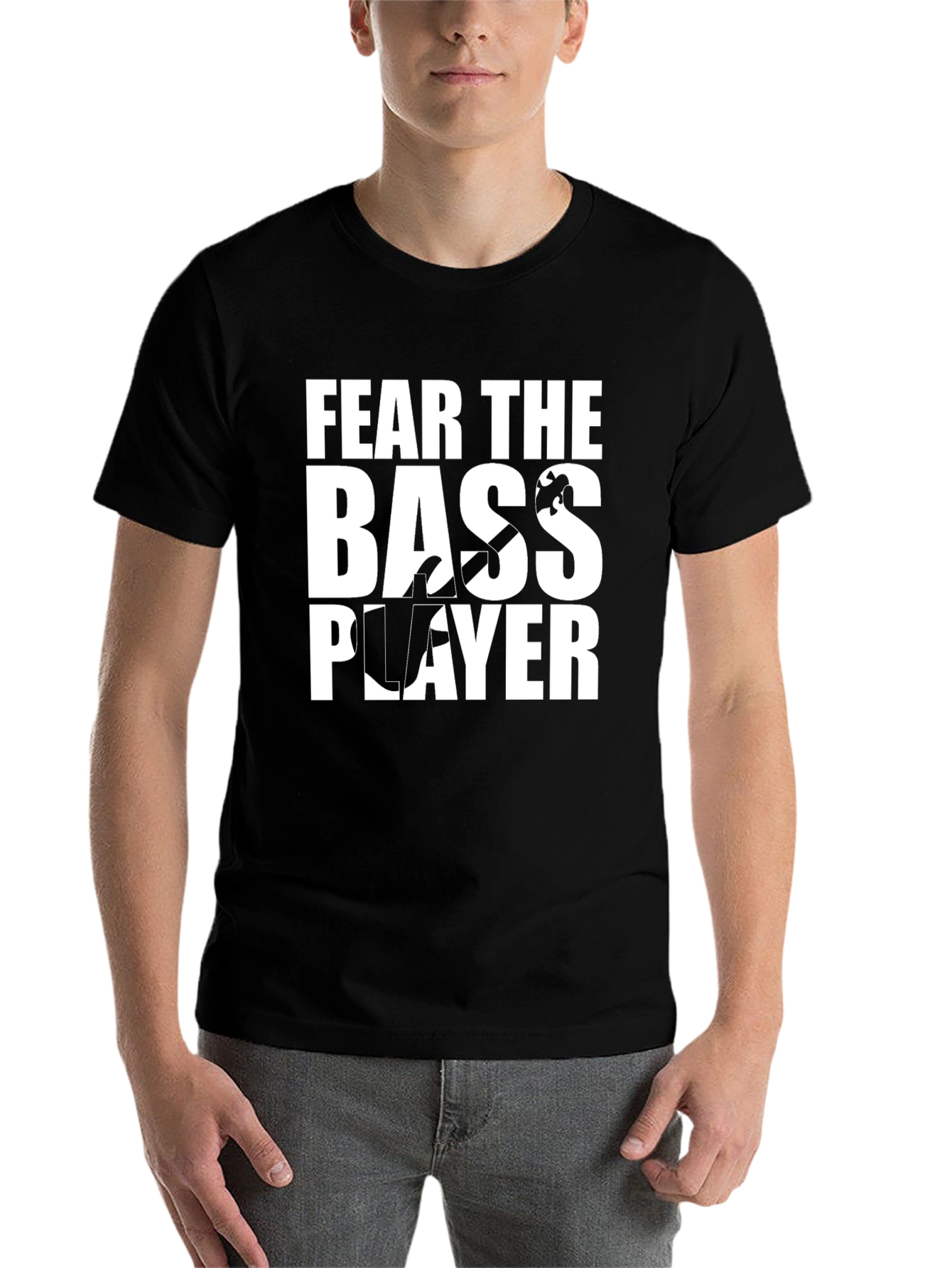 Black Fear the Bass Player T-Shirt - Music Lover Tee view 7