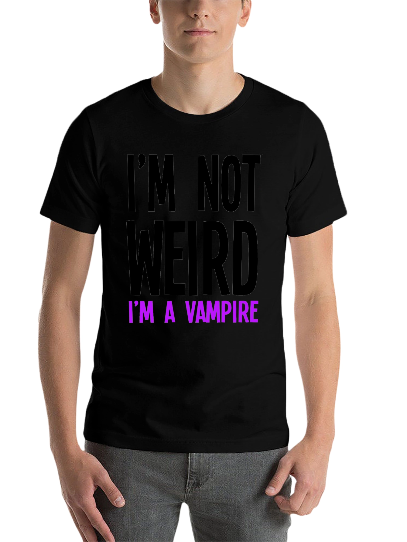 Black I'm Not Weird I'm A Vampire T-Shirt view 7