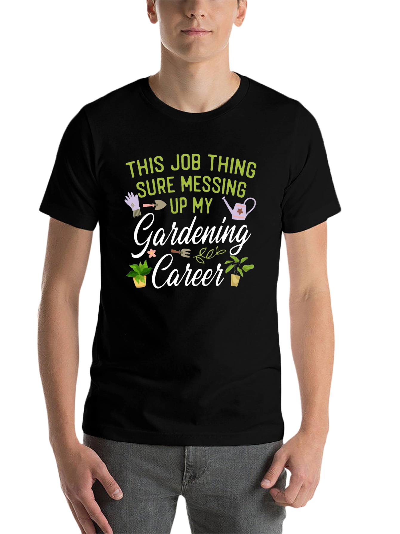 Black Gardening Career Graphic T-Shirt view 7