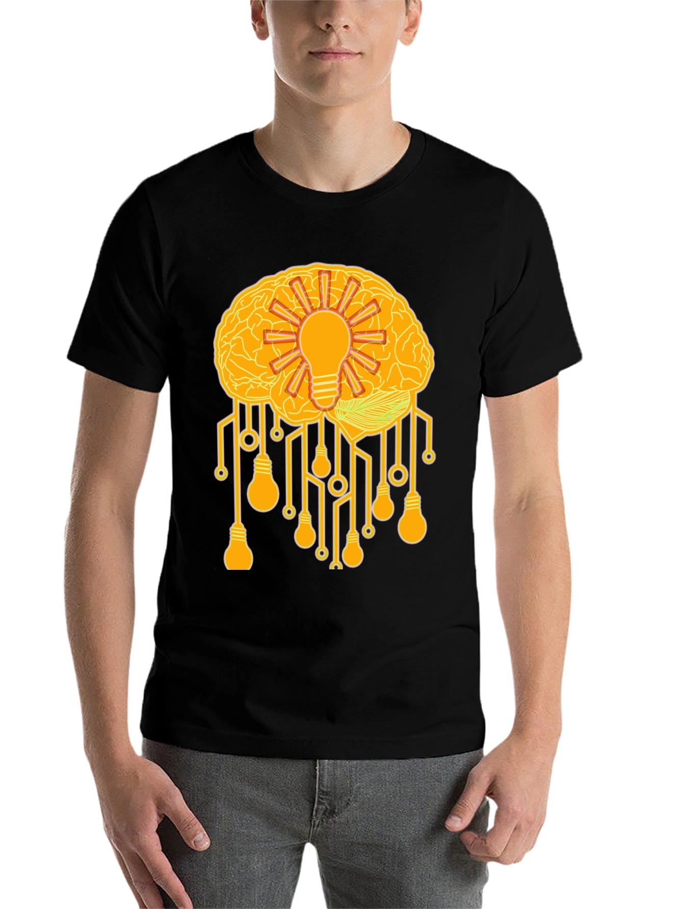 Black Brain Power T-Shirt - Idea Generator view 7