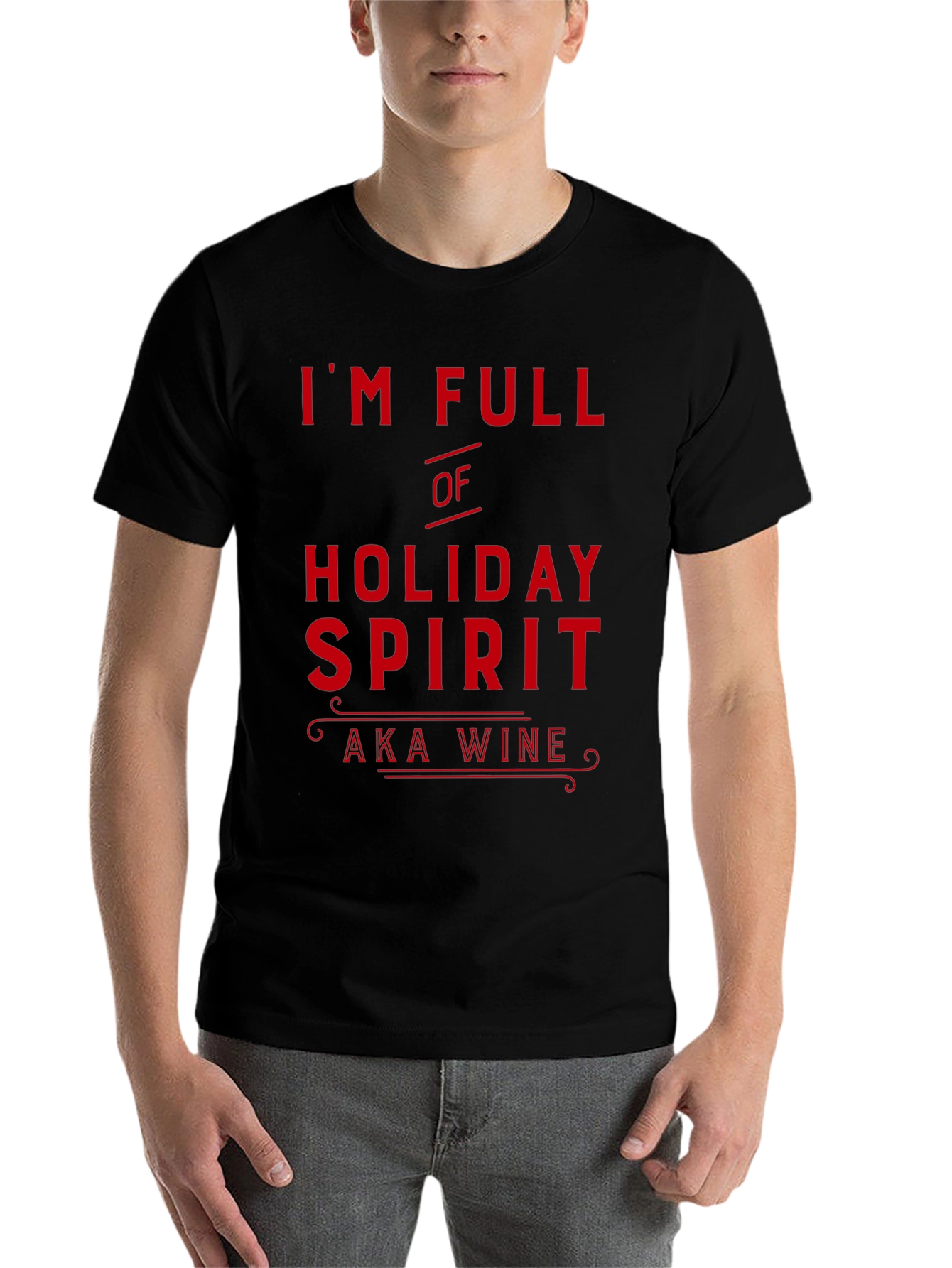 Black Holiday Spirit Wine Lover Black T-Shirt view 7