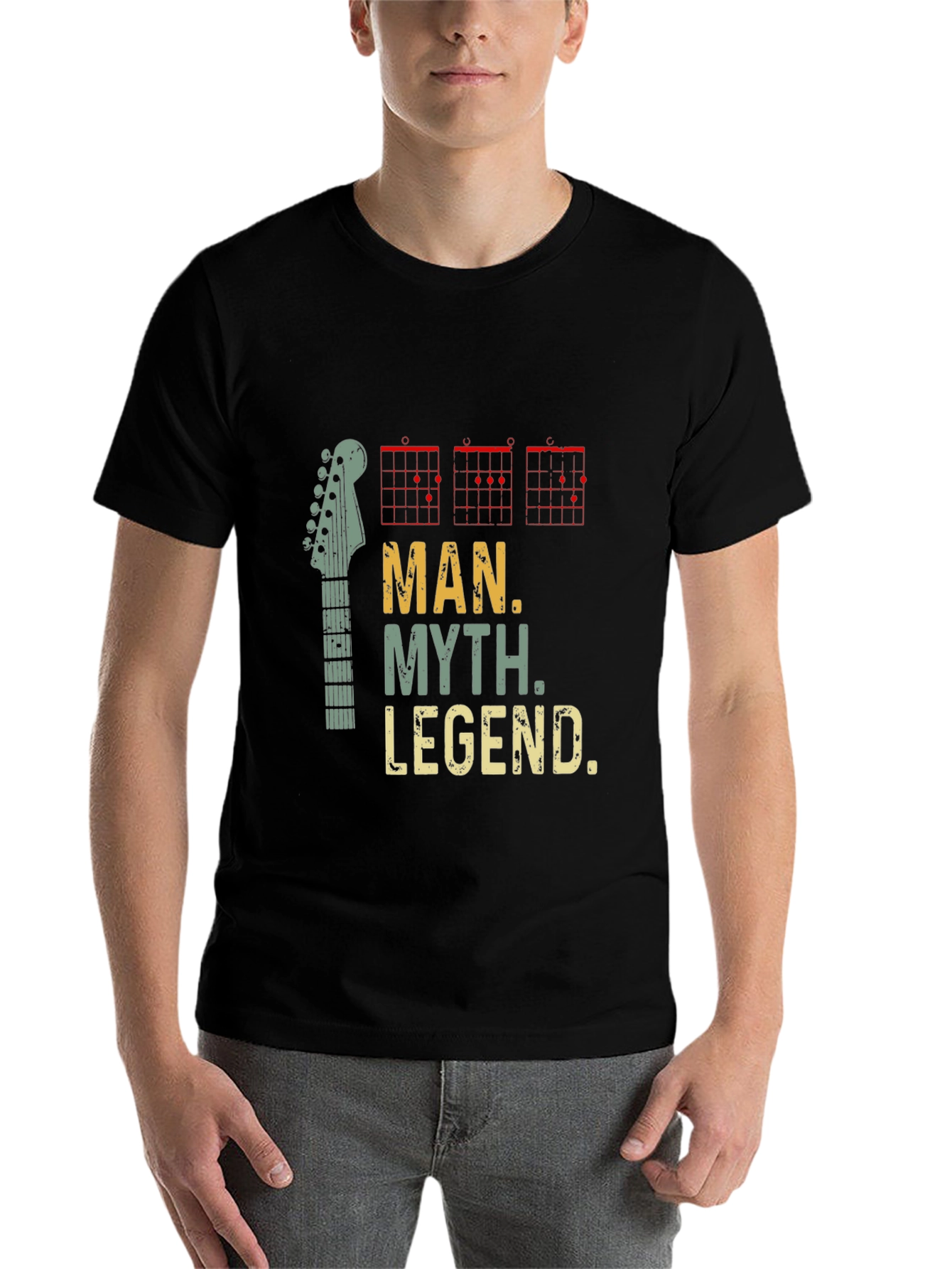 Black Man Myth Legend Guitar T-Shirt - Musician Tee view 7