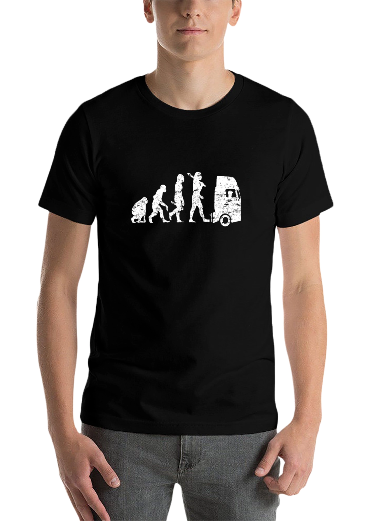 Black Evolution Trucker T-Shirt - Black view 7