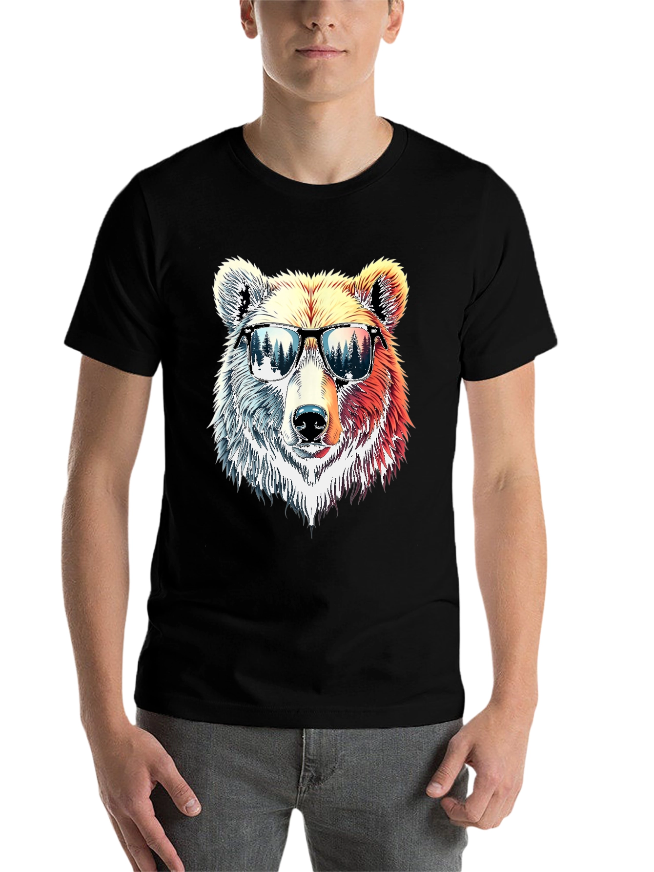 Black Cool Bear Graphic T-Shirt view 7