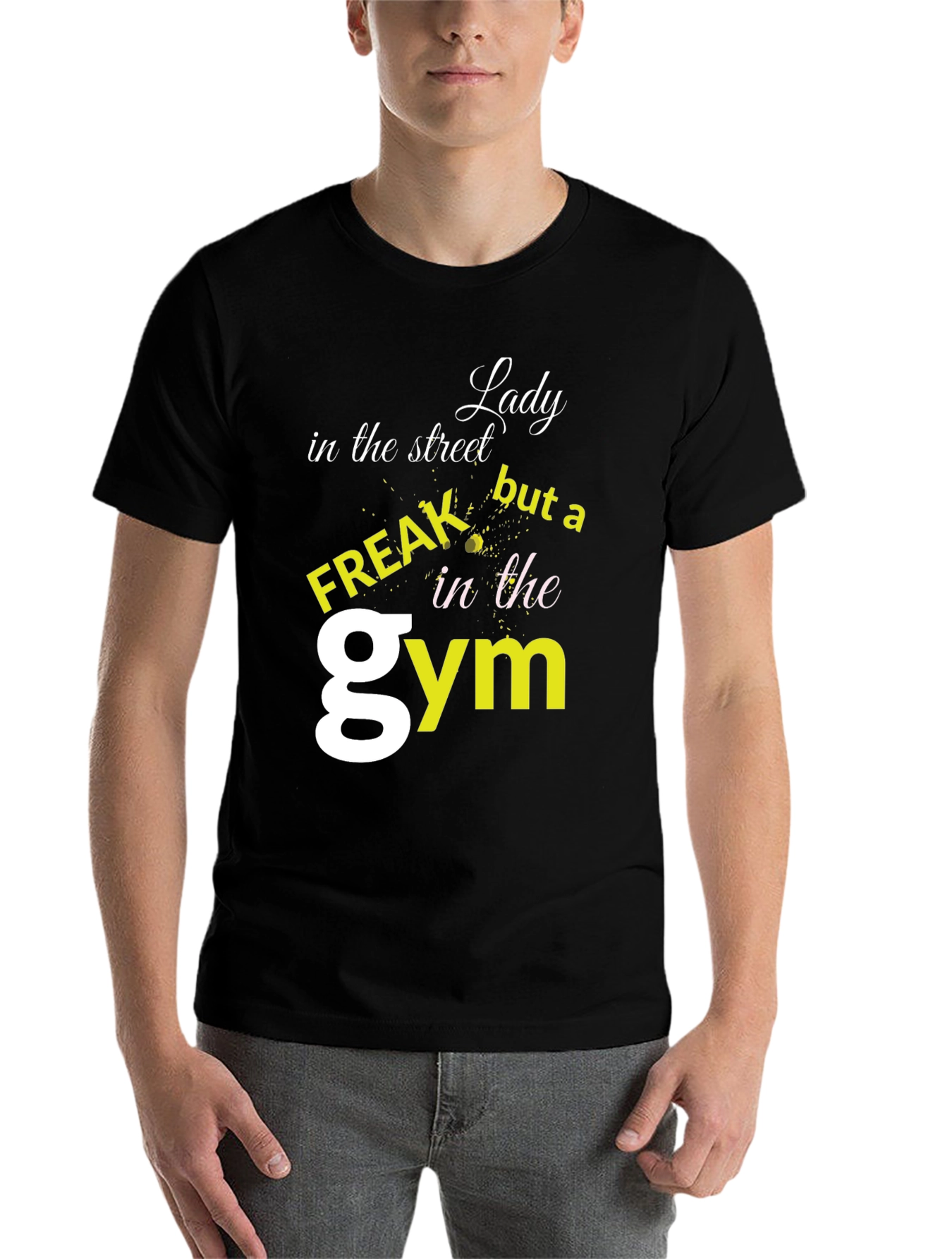 Black Lady in the Street Freak in the Gym T-Shirt view 7