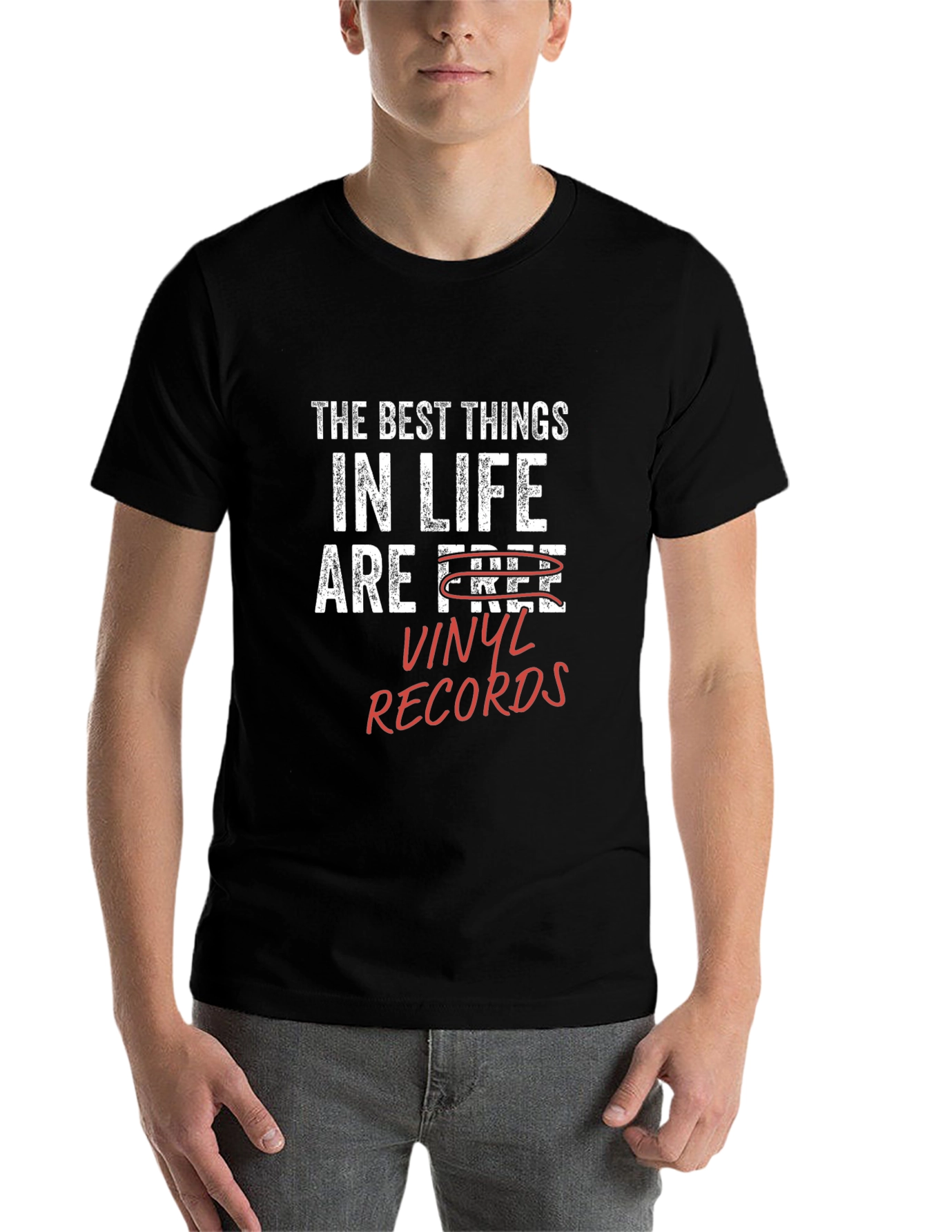 Black Vinyl Records T-Shirt - The Best Things in Life Are Vinyl view 7