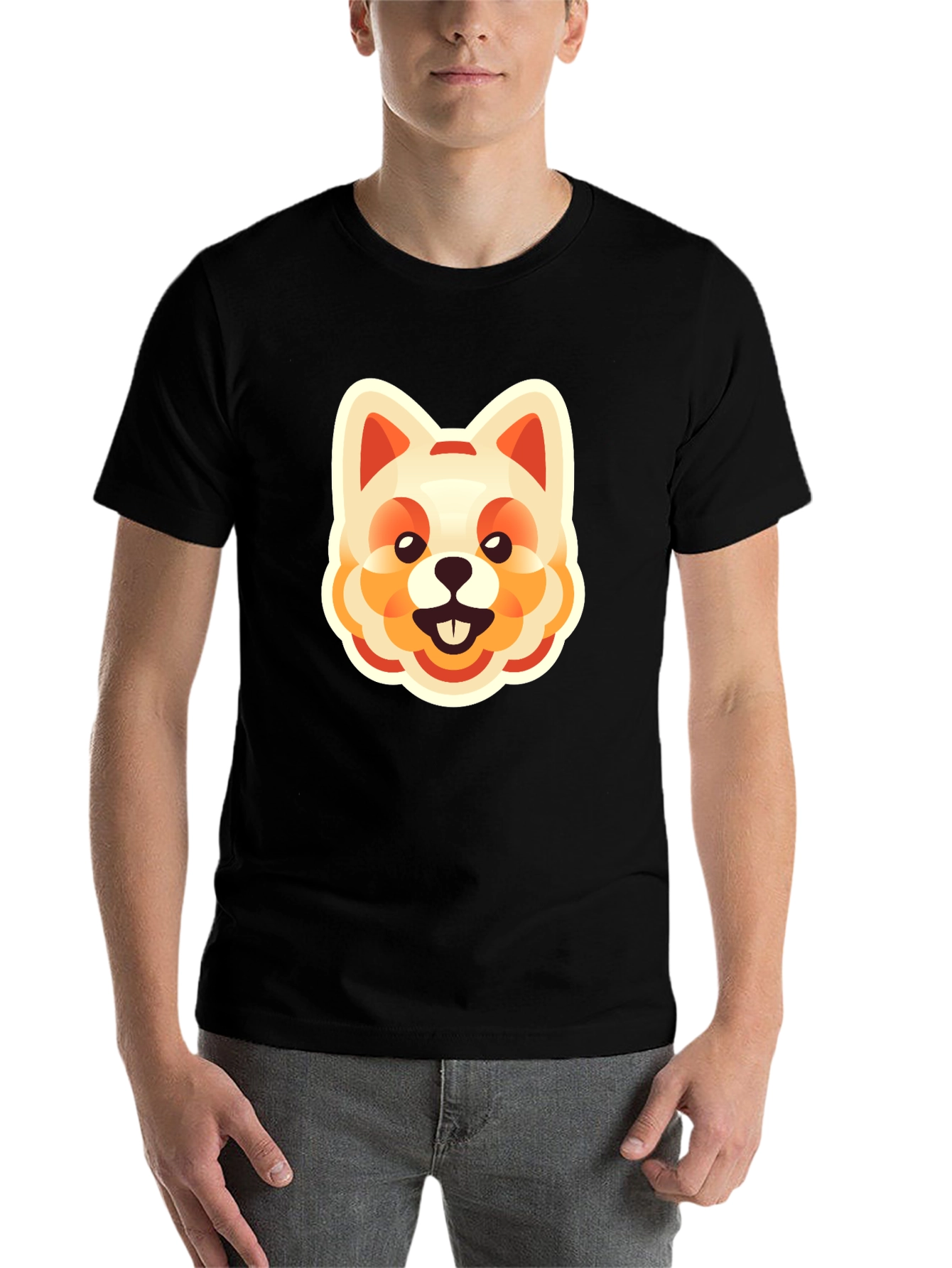 Black Dog Graphic Tee - Cute Cartoon Animal Print view 7
