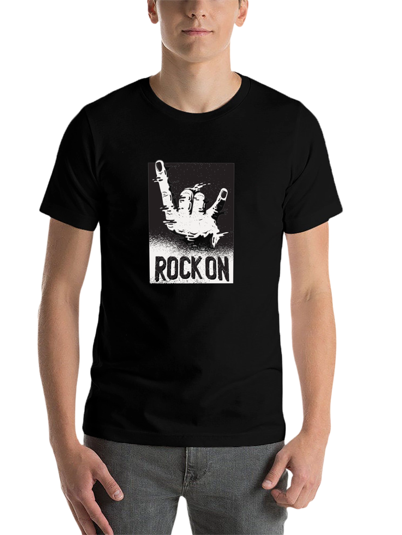 Black Rock On Graphic Black T-Shirt view 7