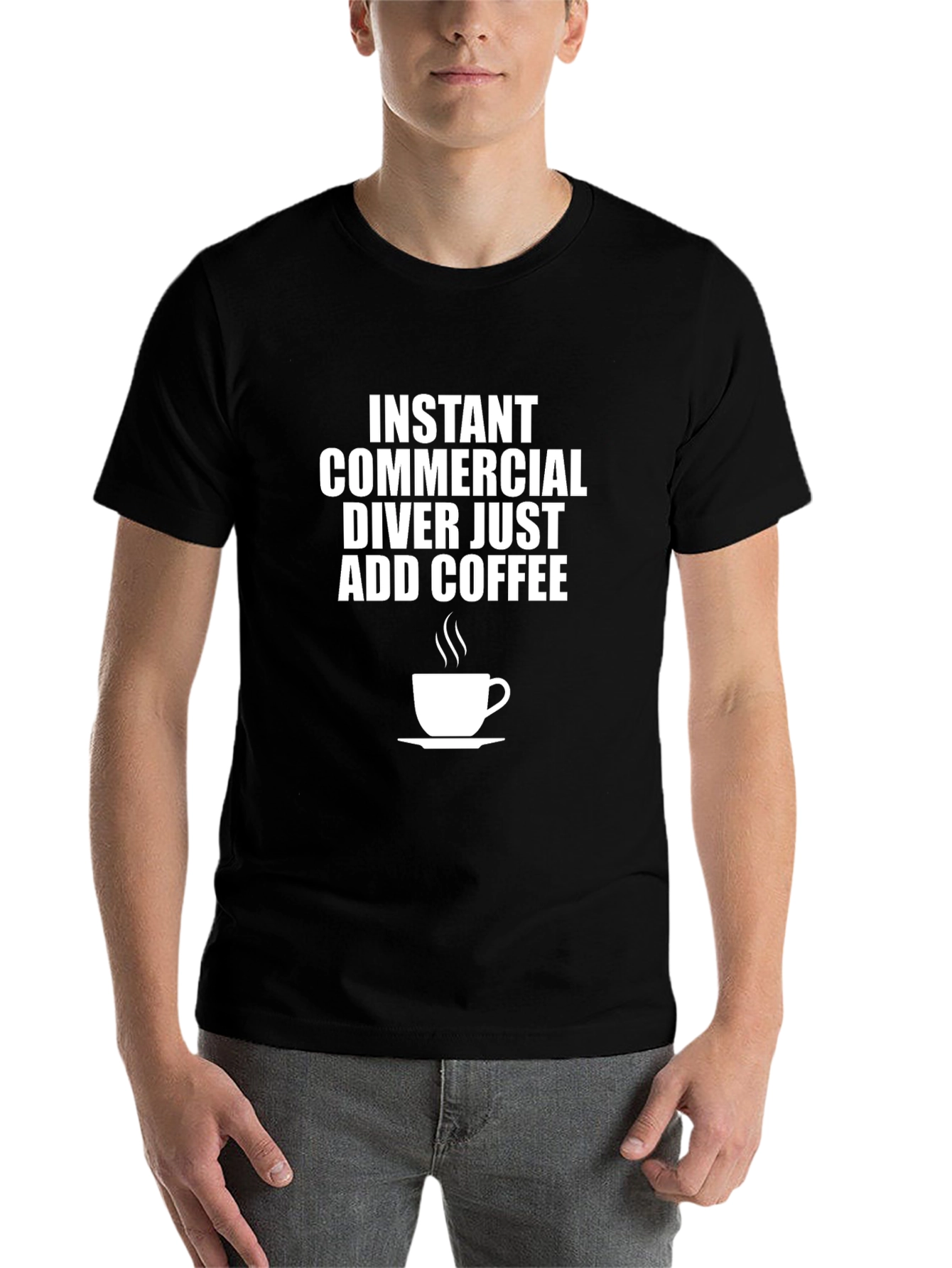 Black Instant Commercial Diver Coffee T-Shirt view 7