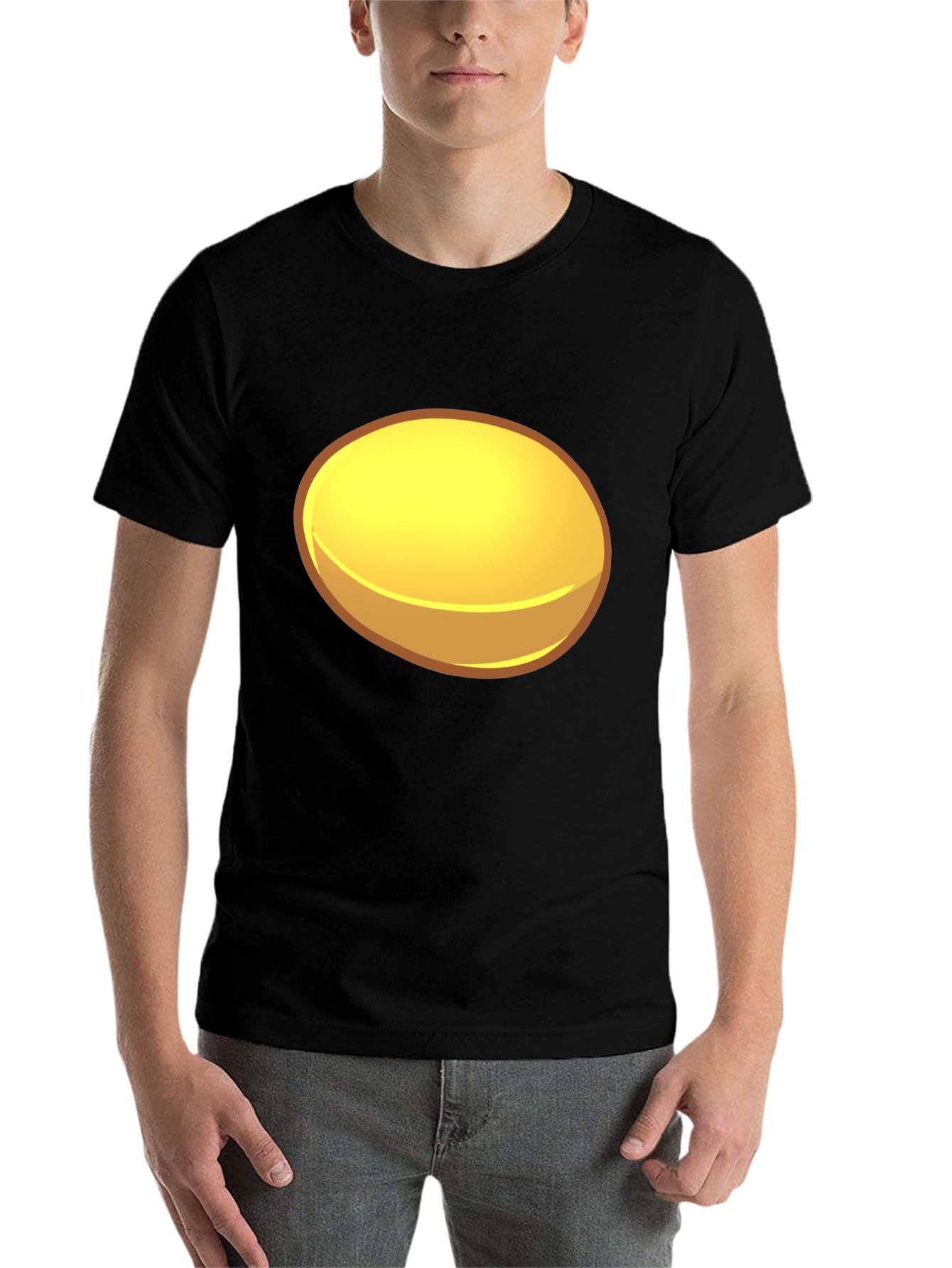 Black Shiny Oval Graphic Tee - Bold & Unique Design view 7