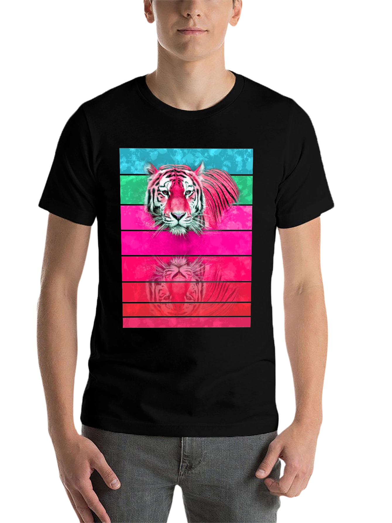 Black Retro Tiger Graphic Tee view 7