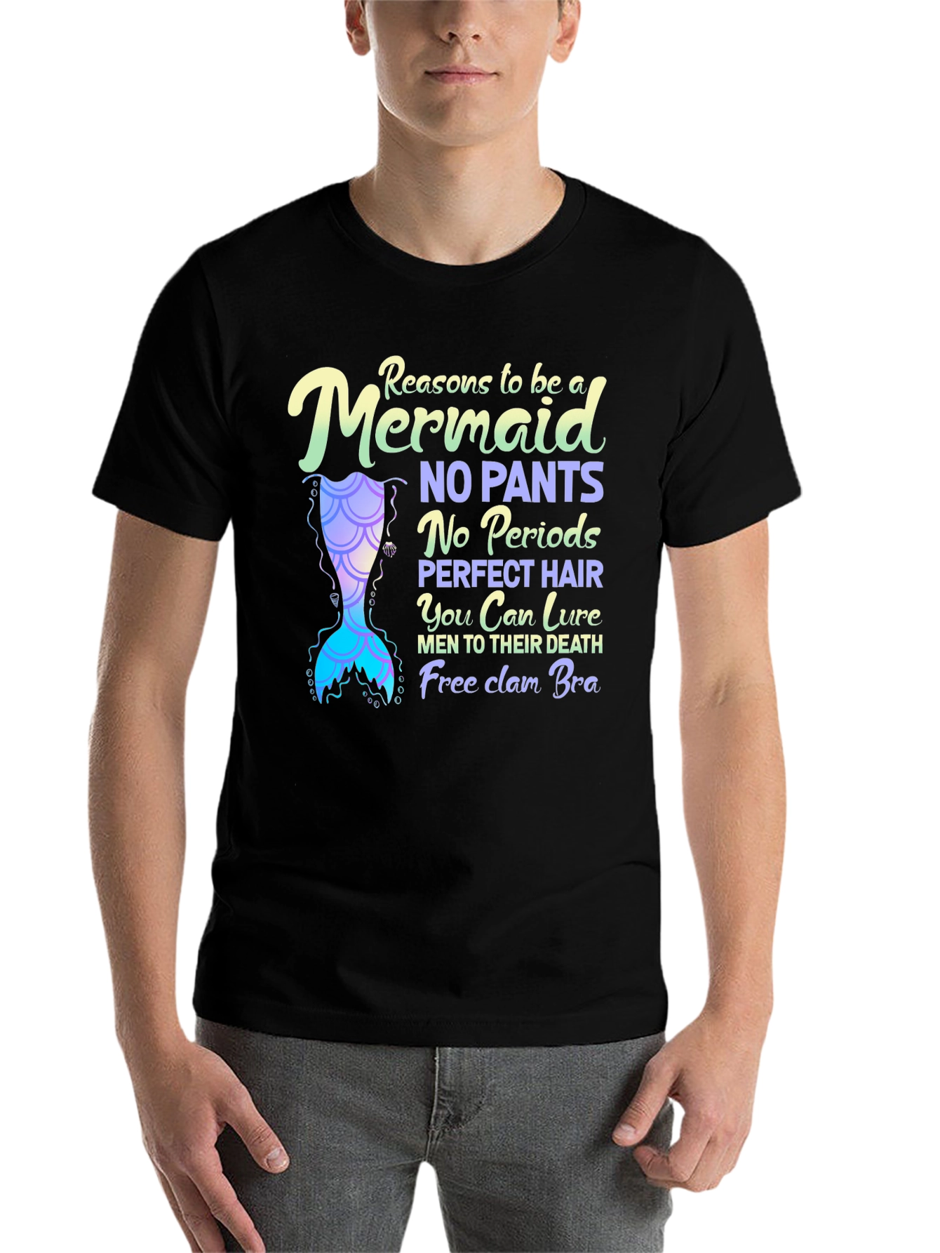 Black Reasons To Be A Mermaid Novelty Graphic Tee view 7