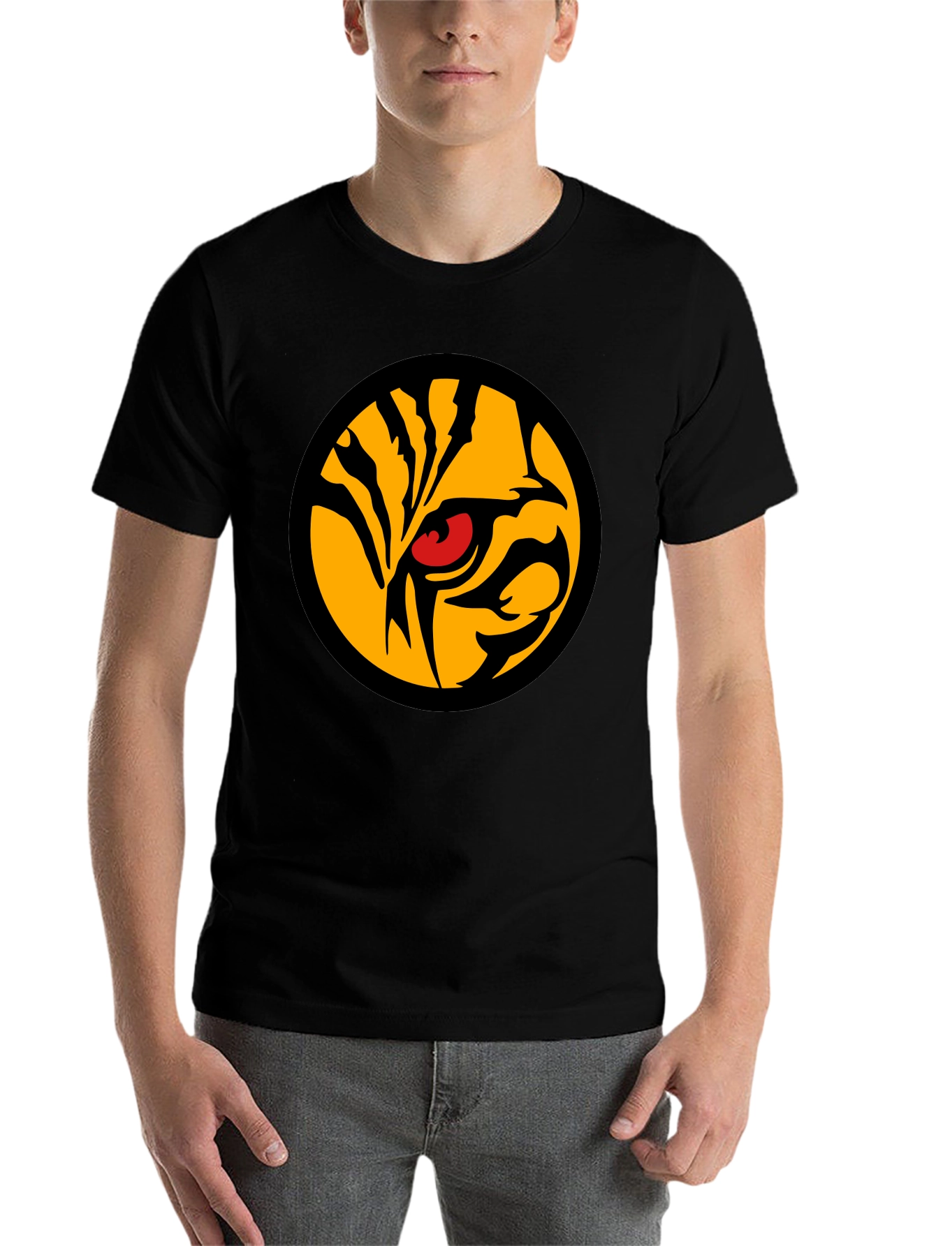Black Tiger Eye Graphic Tee - Men's Black T-Shirt view 7