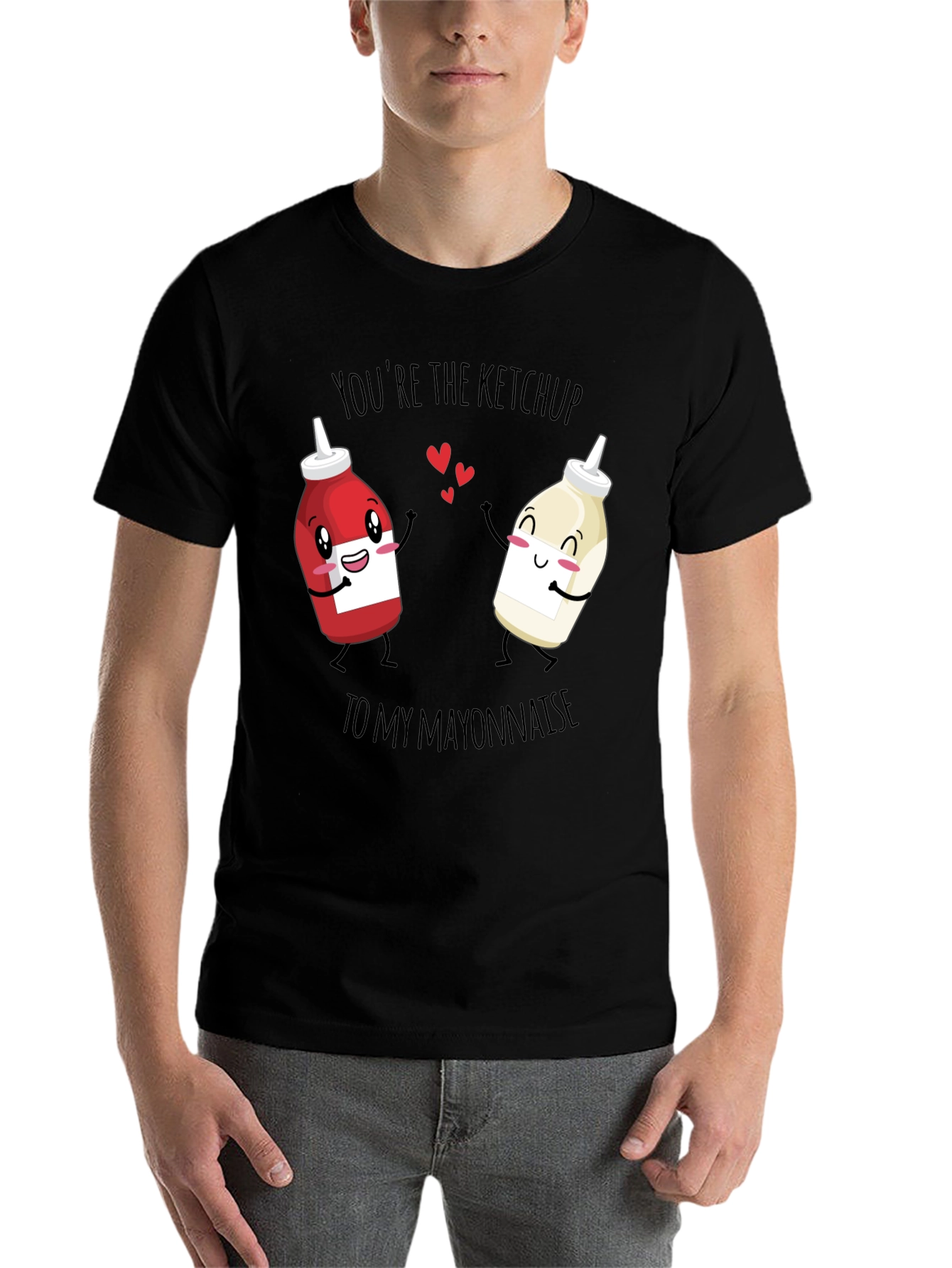 Black Ketchup to My Mayonnaise Graphic Tee - Cute Couples Shirt view 7