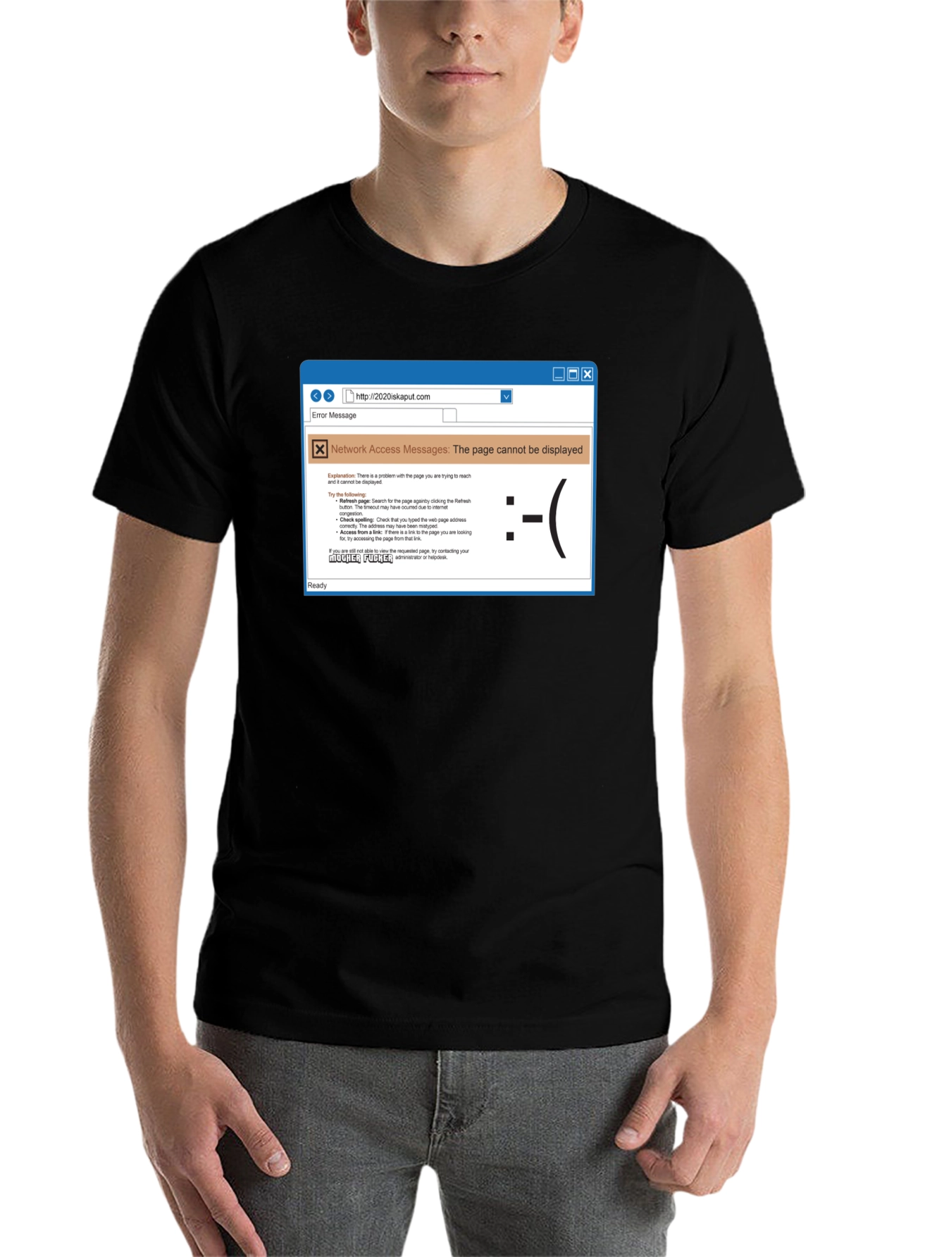 Black Funny Internet Error T-Shirt view 7