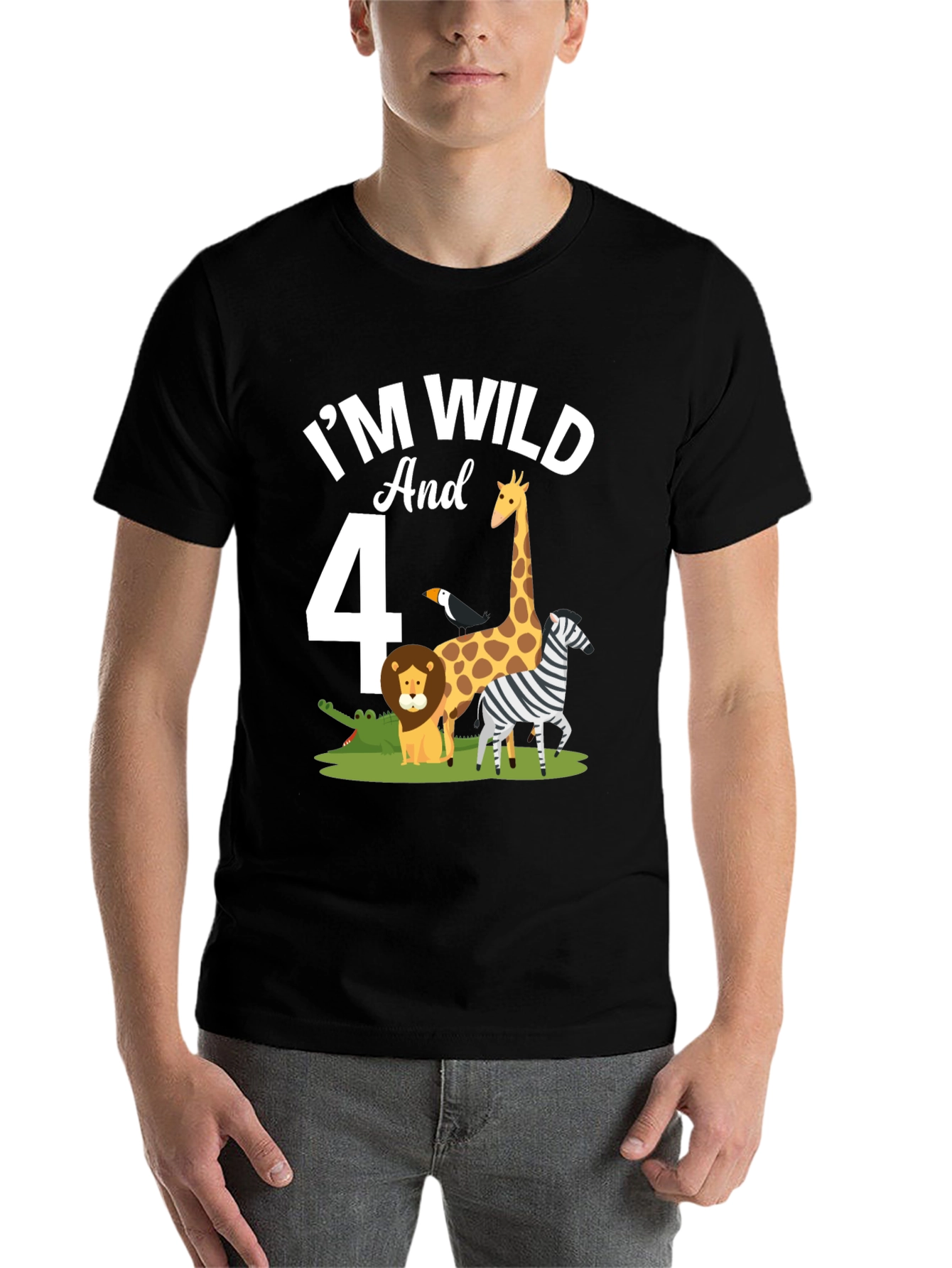 Black I'm Wild and 4 T-Shirt view 7