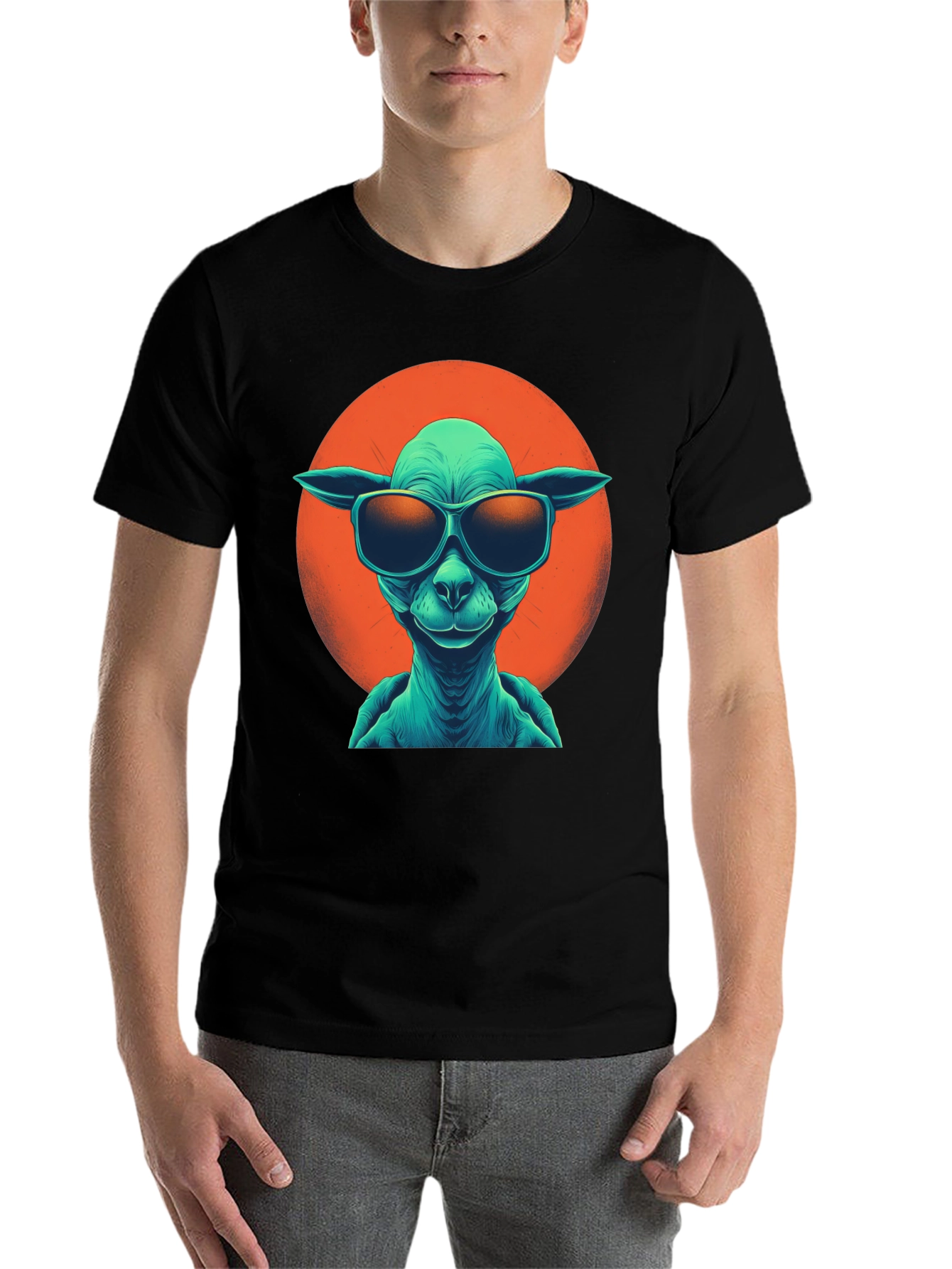 Black Cool Alien Graphic T-Shirt view 7