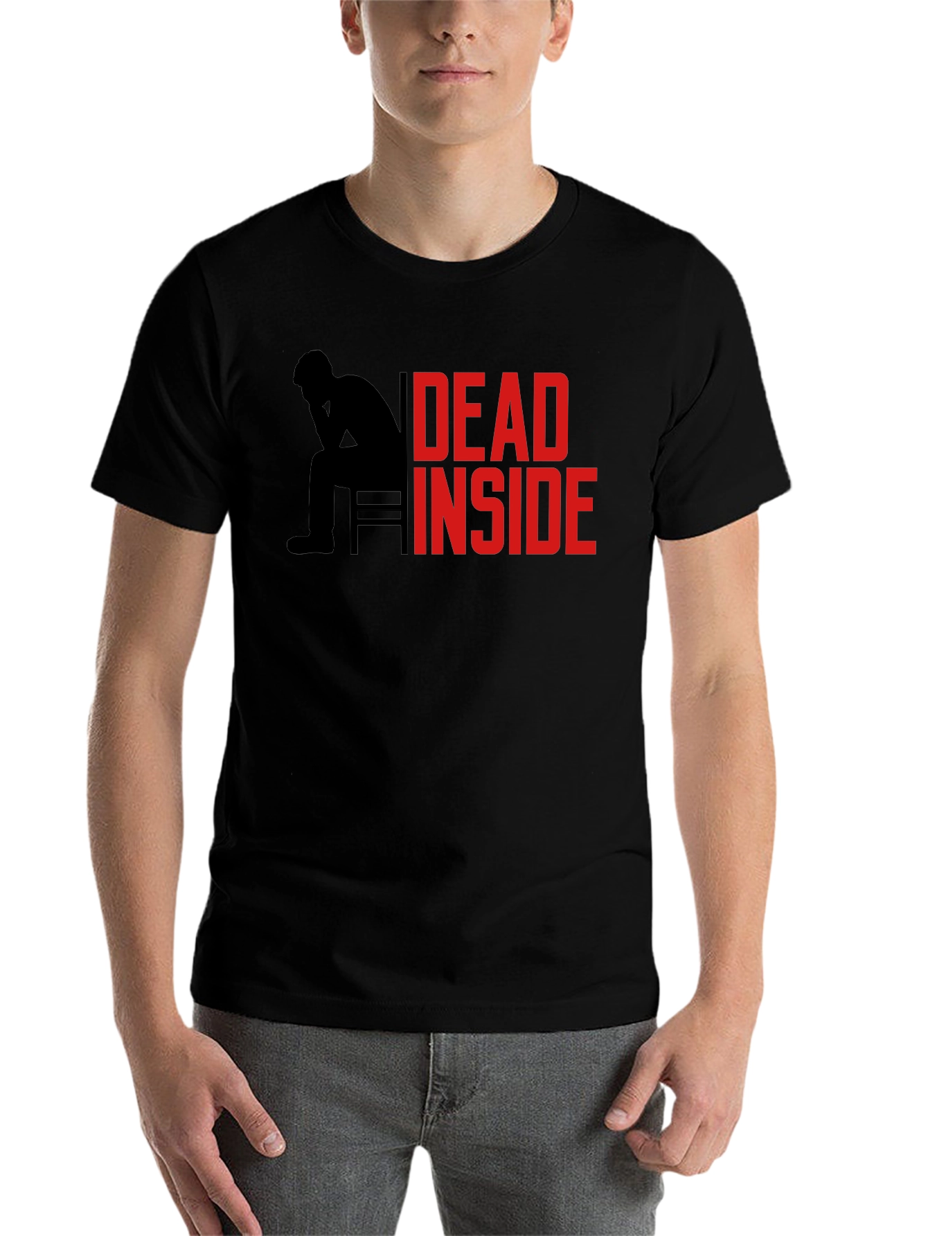 Black Dead Inside Graphic Tee - Men's Black T-Shirt view 7
