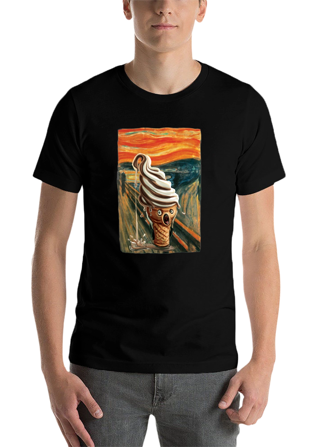 Black Scream Ice Cream T-Shirt - Art Inspired Tee view 7
