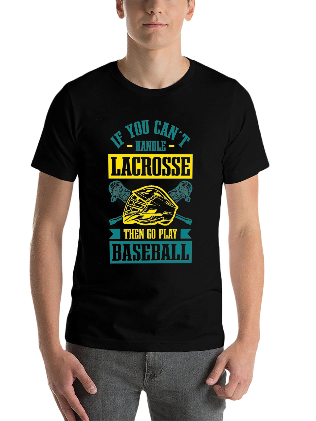 Black Lacrosse vs. Baseball Graphic Tee view 7