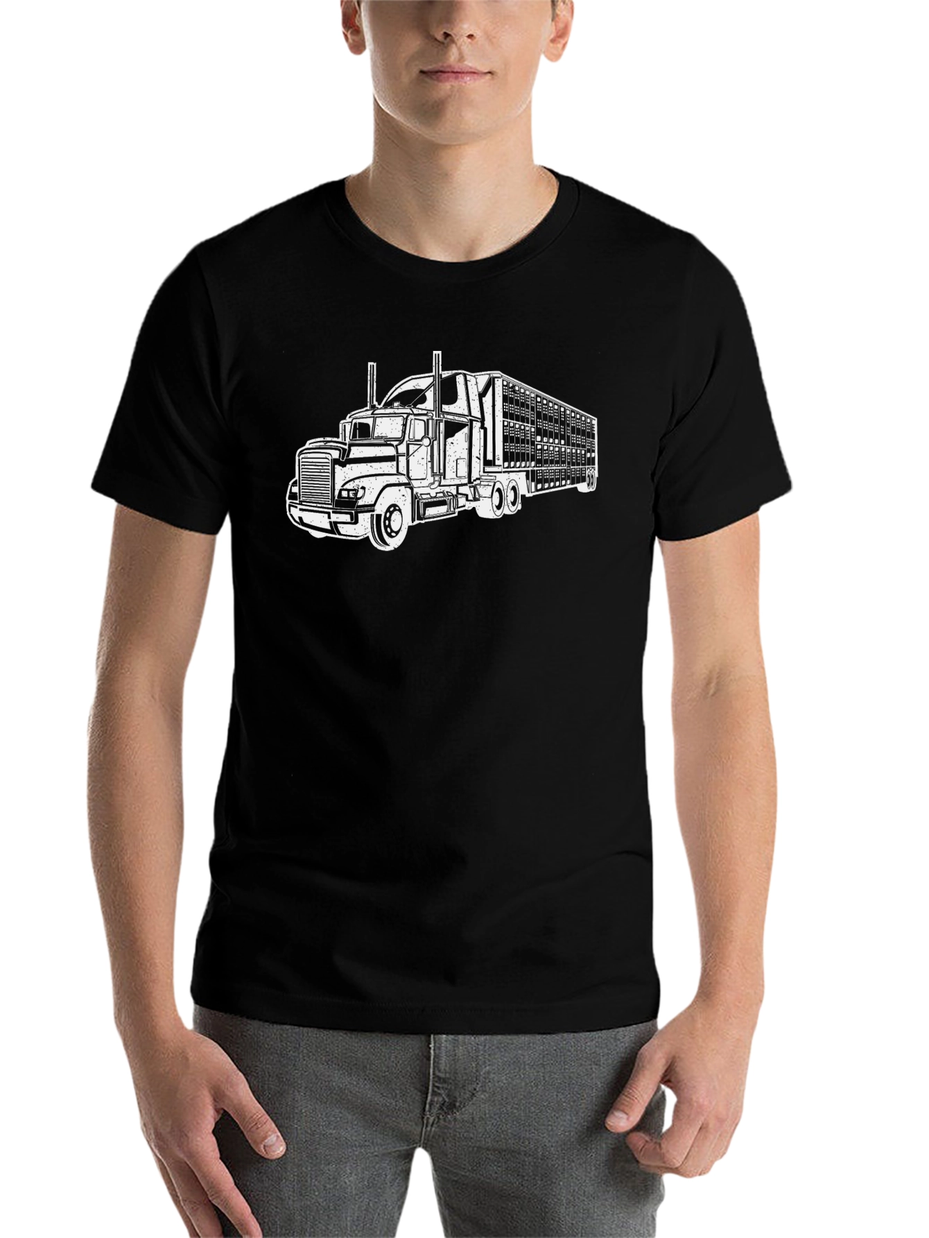 Black Truck Graphic Tee - Black view 7