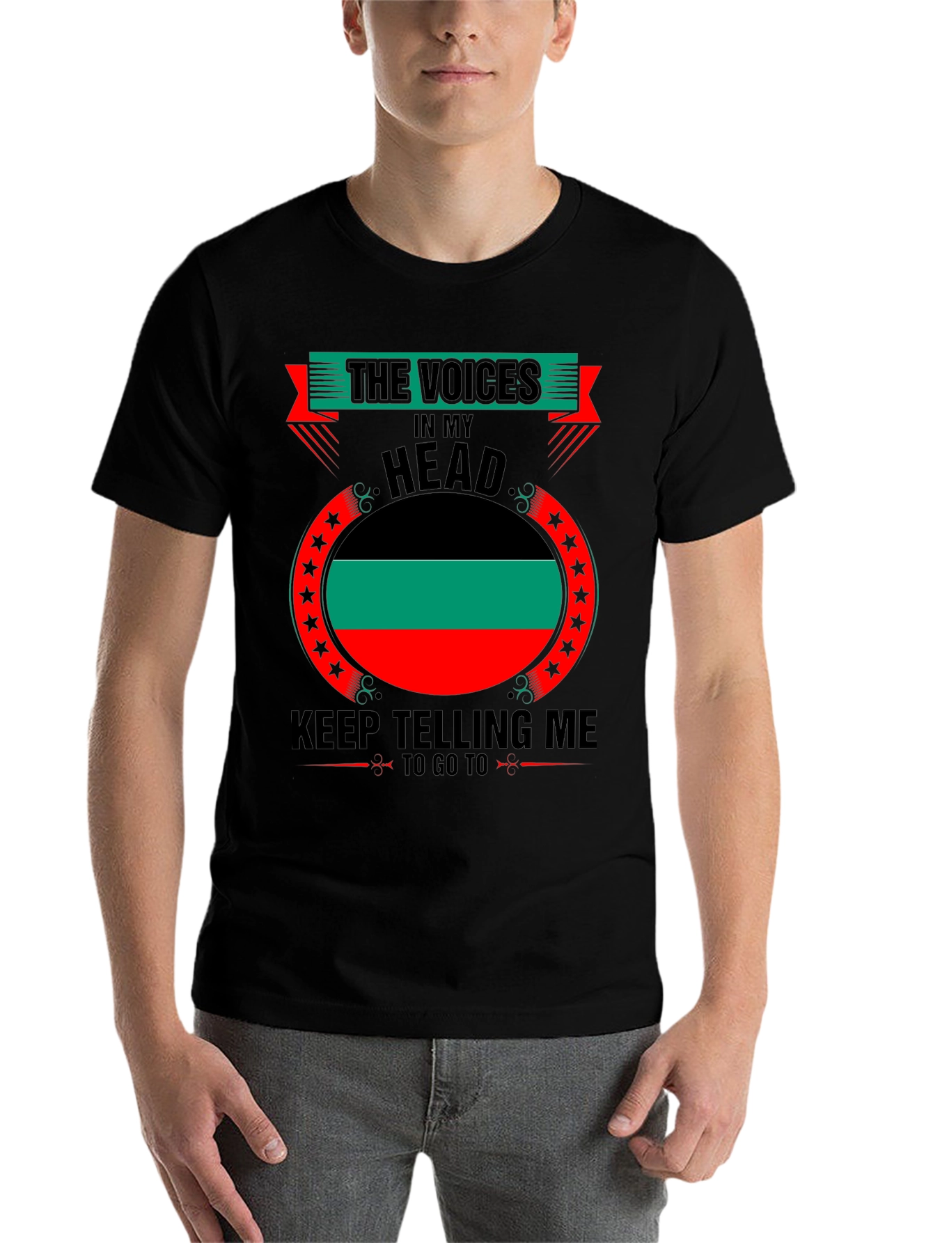 Black Voices in My Head Pan-African Flag T-Shirt view 7