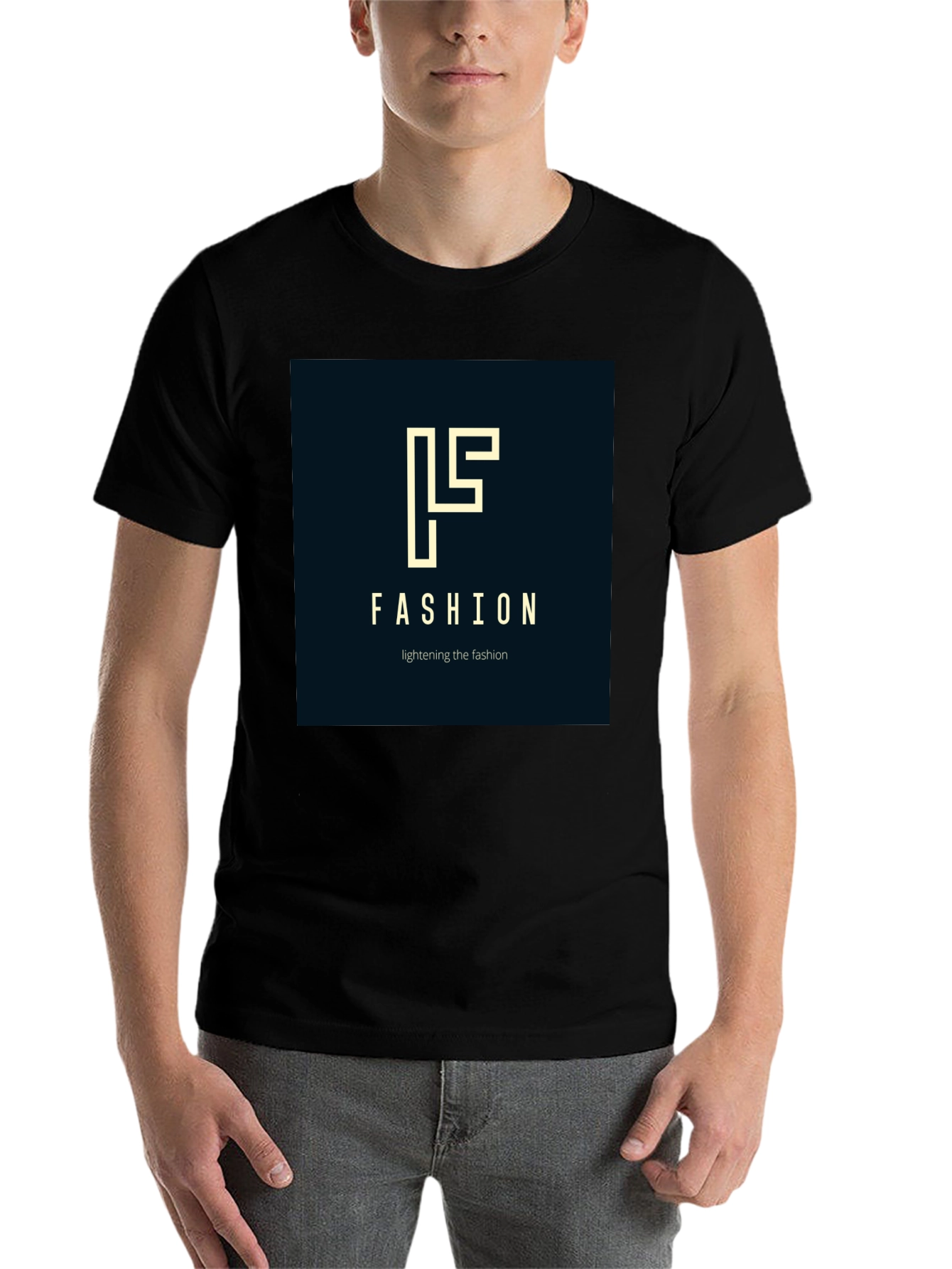 Black Fashion Logo Black T-Shirt - Stylish Modern Design view 7
