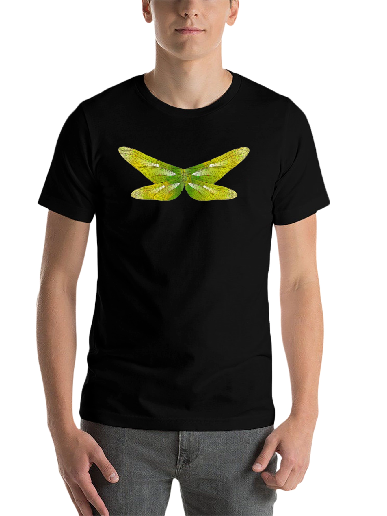 Black Dragonfly Wings Graphic Tee - Nature Lover's T-Shirt view 7