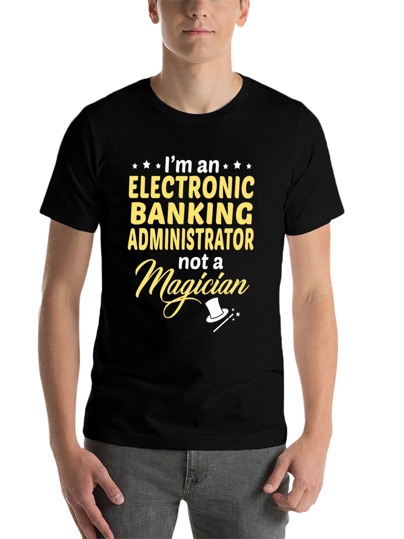 Black Electronic Banking Administrator T-Shirt view 7