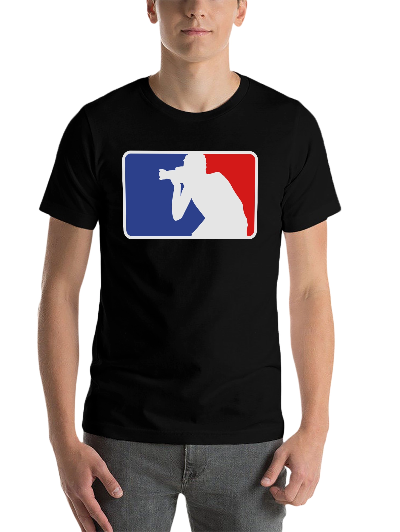 Black Photographer MLB Logo Style T-Shirt view 7